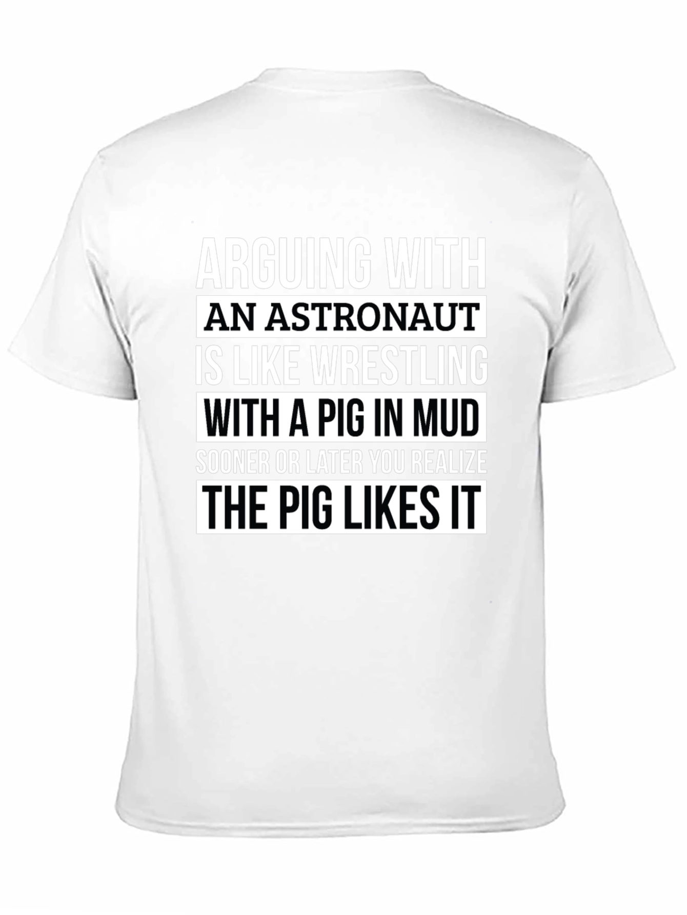 Astronaut Pig Wrestling Graphic T-Shirt