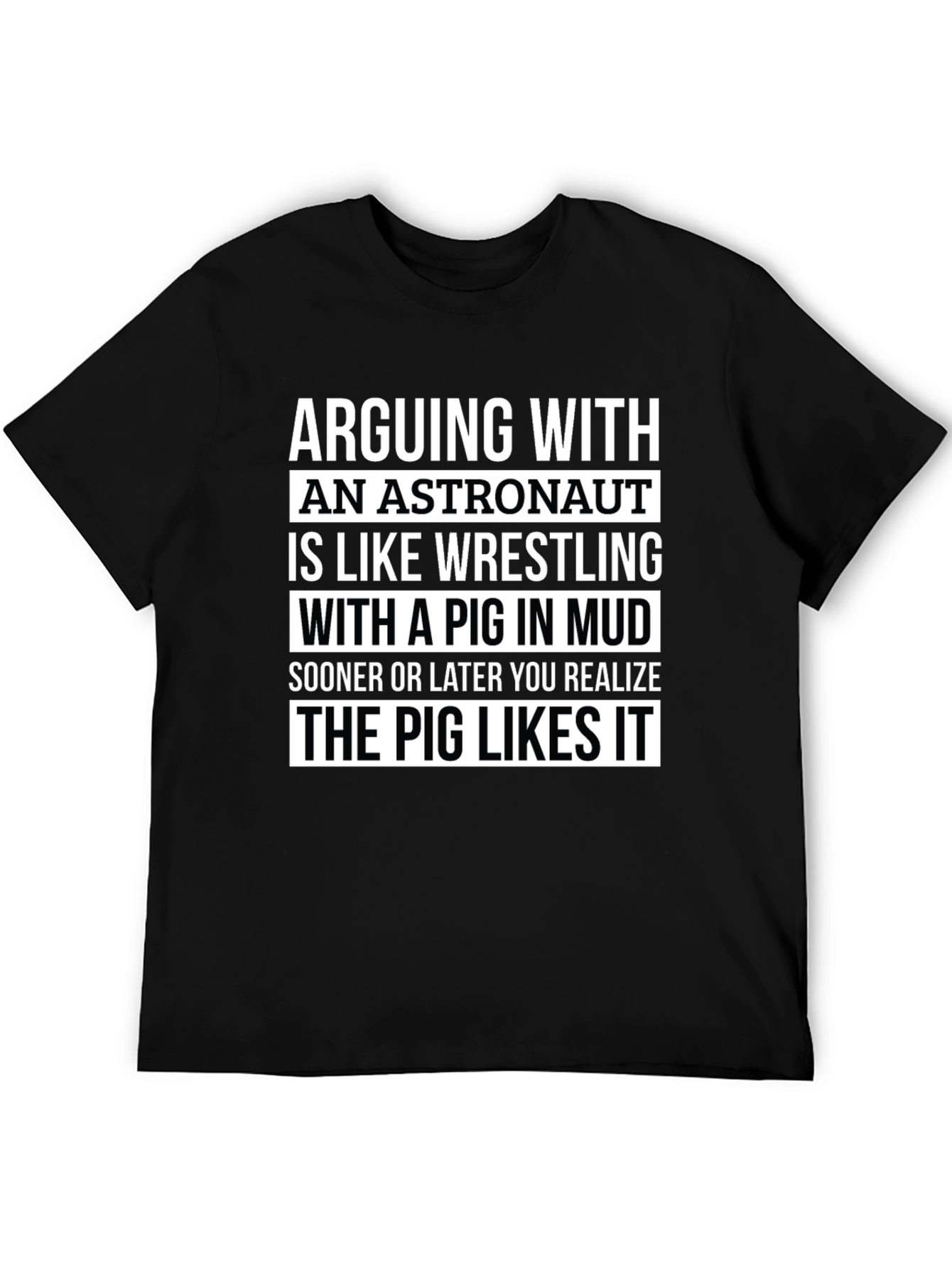 Astronaut Pig Wrestling Graphic T-Shirt