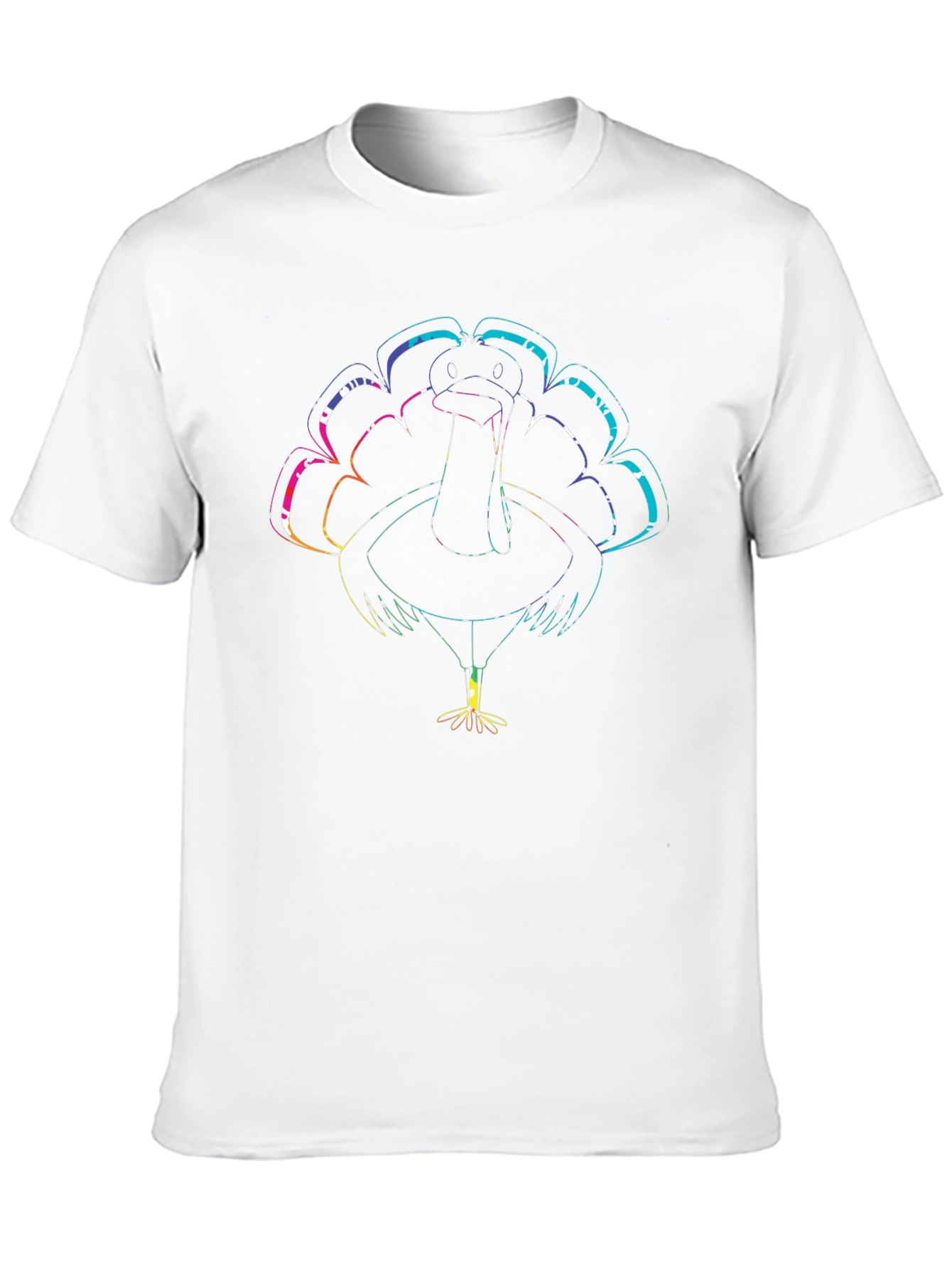 Rainbow Turkey Graphic Tee - Mens Black T-Shirt