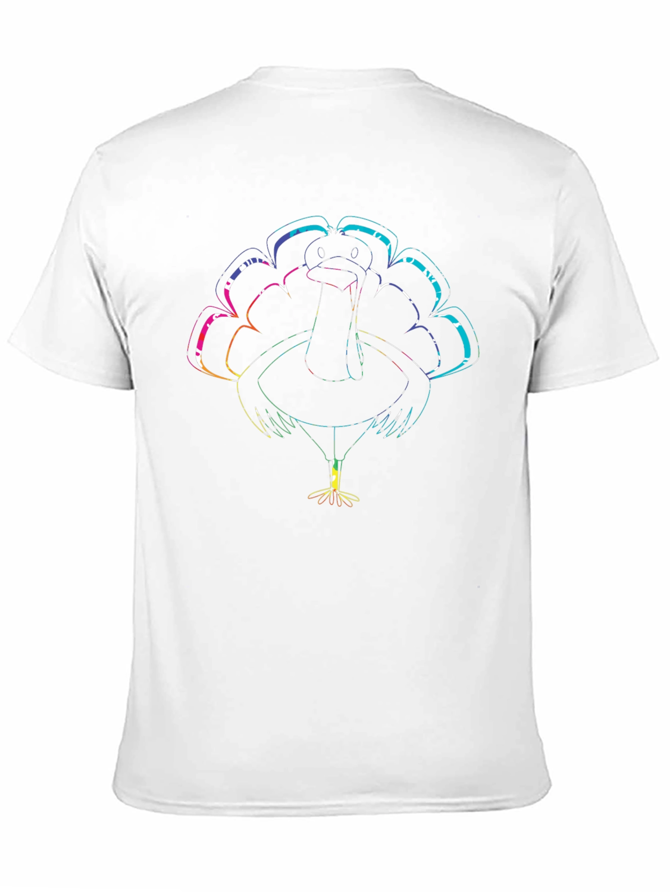 Rainbow Turkey Graphic Tee - Mens Black T-Shirt