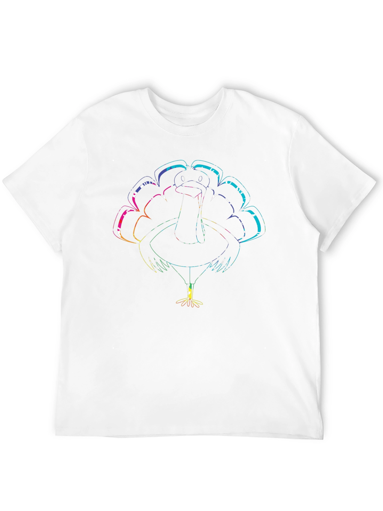 Rainbow Turkey Graphic Tee - Mens Black T-Shirt