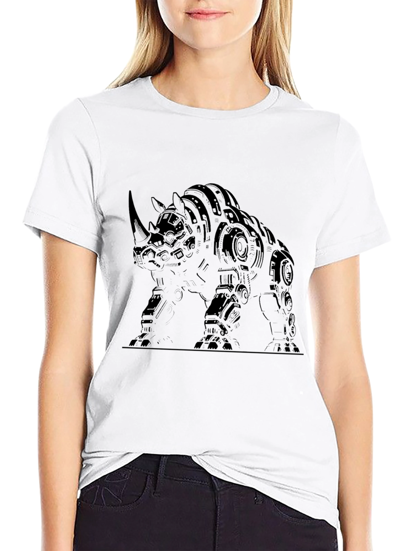 Robotic Rhino Graphic Tee - Black