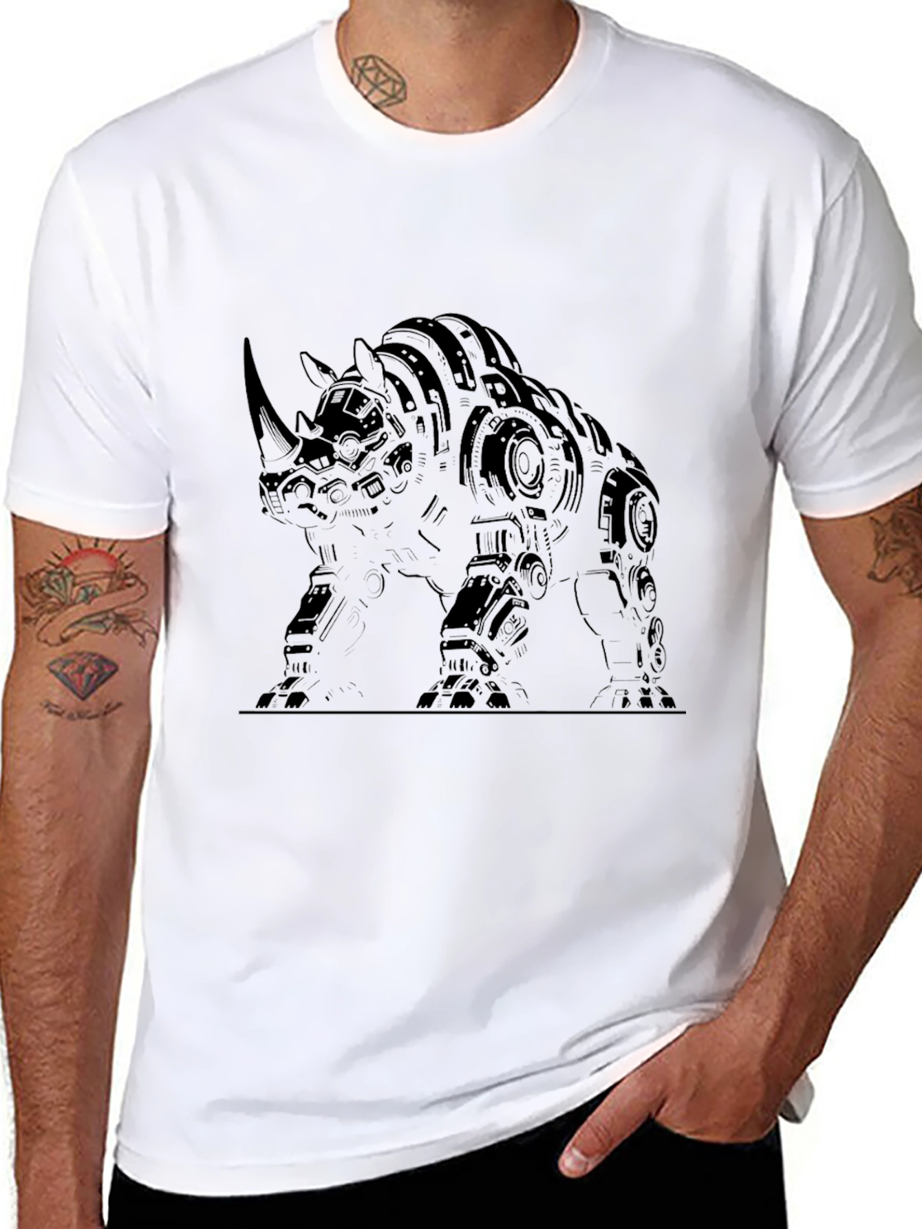 Robotic Rhino Graphic Tee - Black