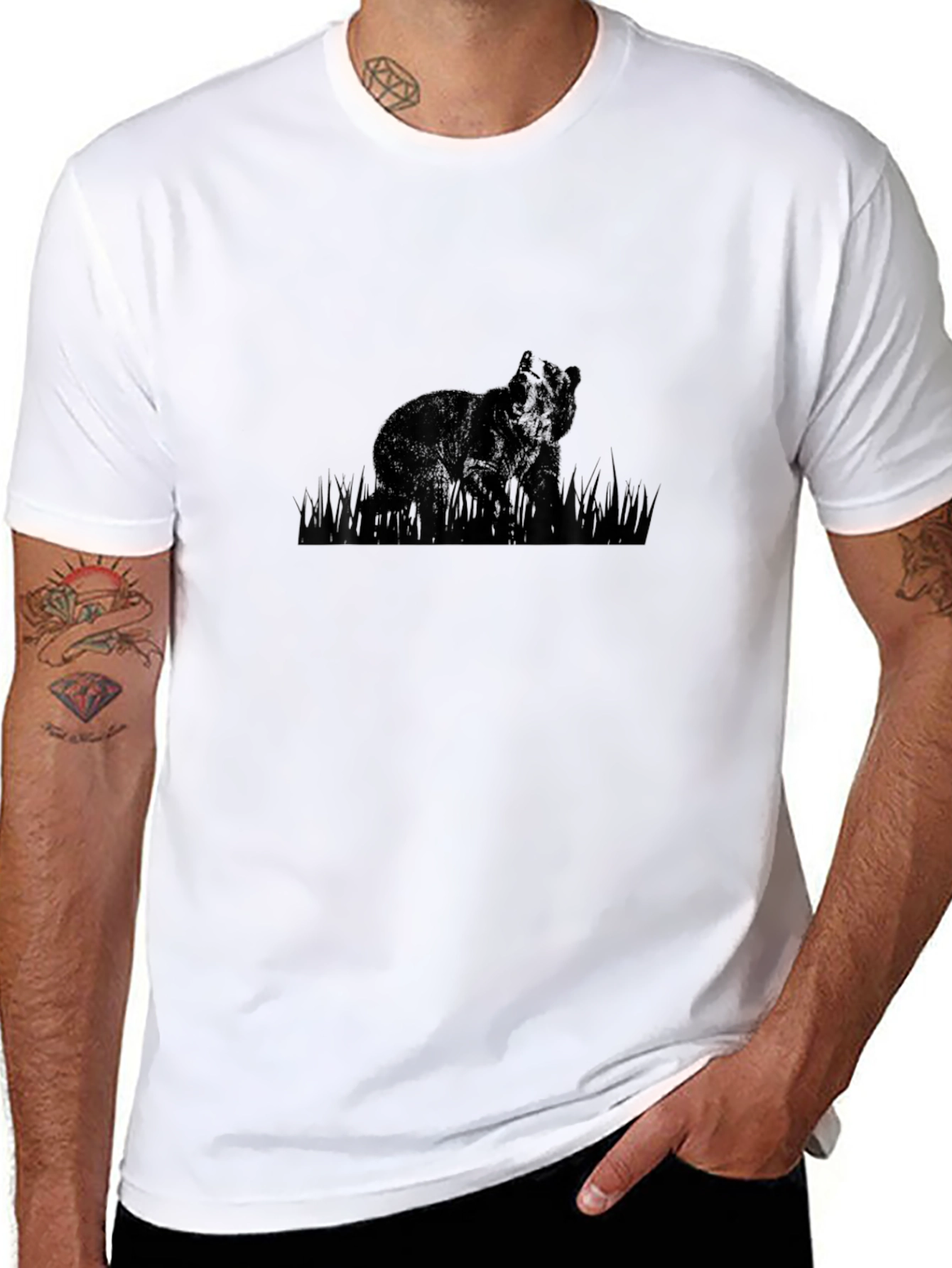 Black Bear Graphic Tee - Stylish Comfort