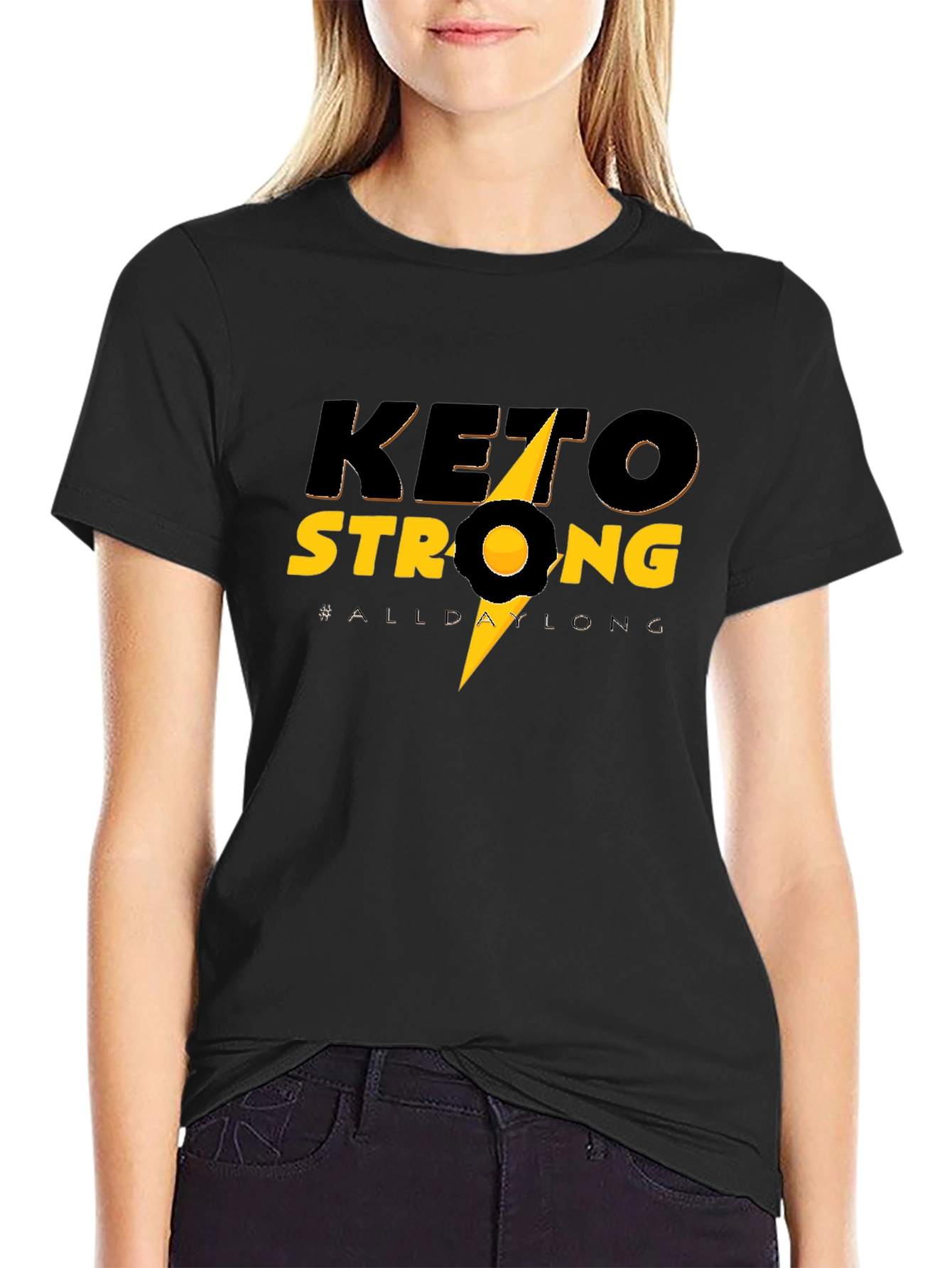 Keto Strong Black Tee - All Day Long