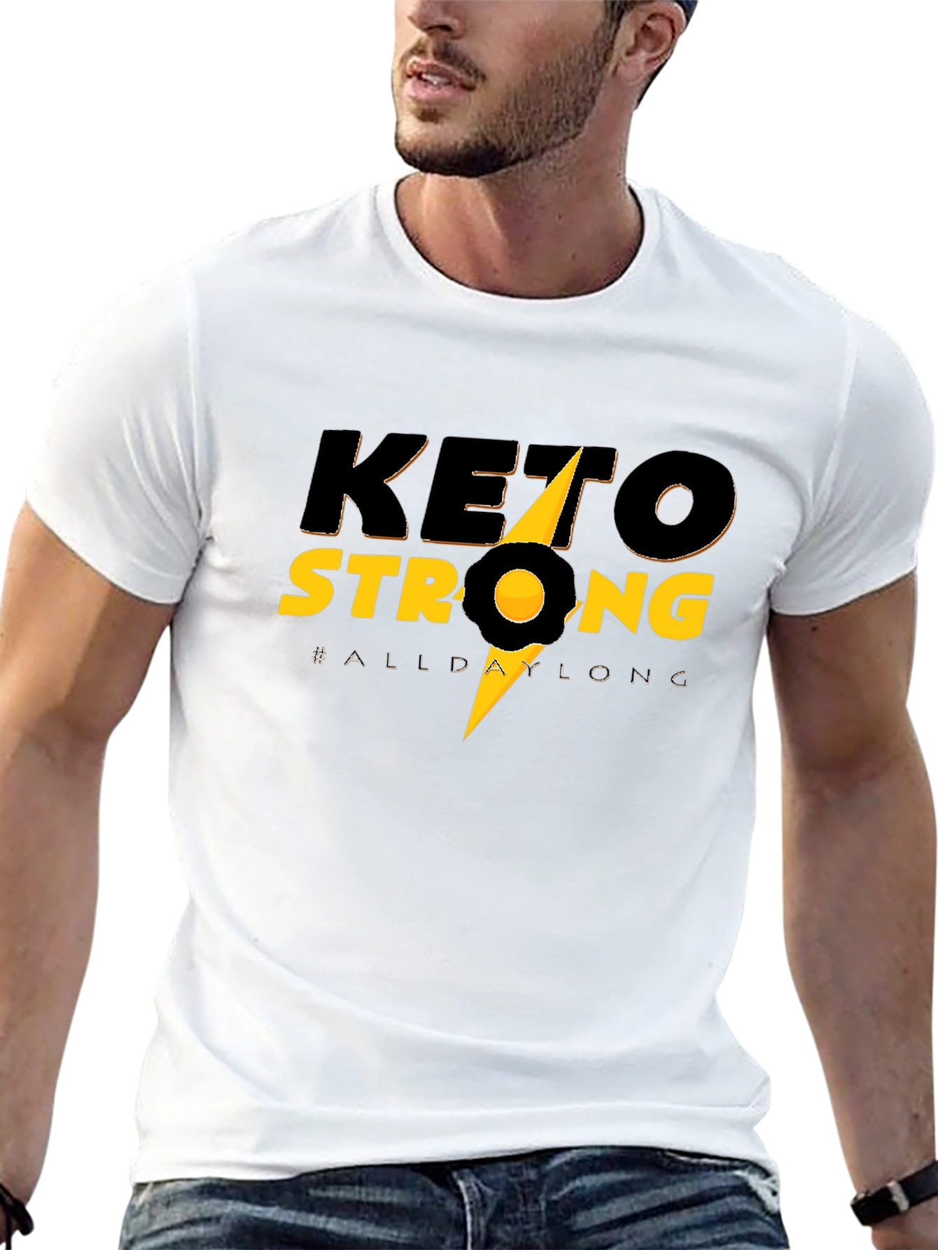 Keto Strong Black Tee - All Day Long