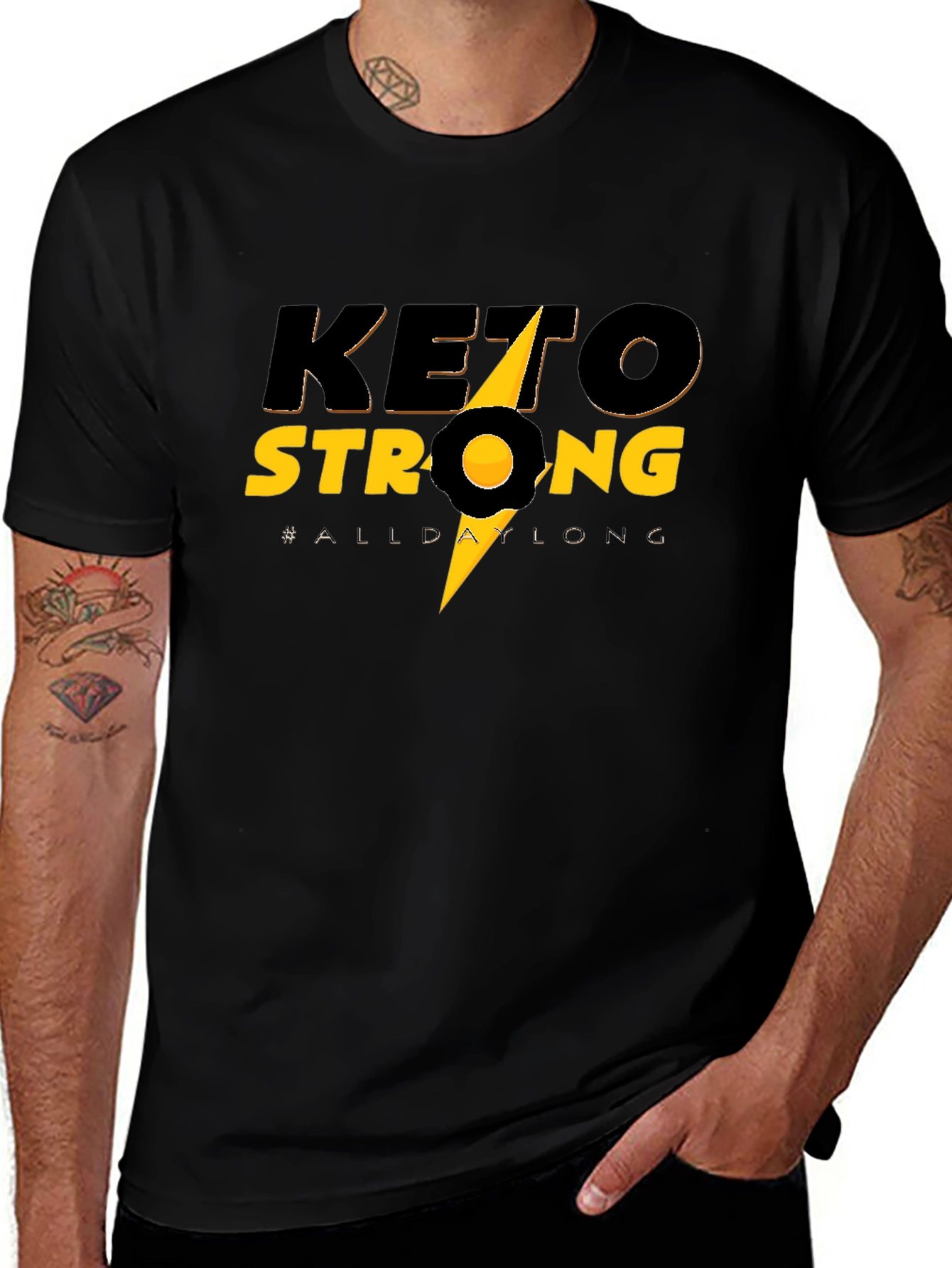 Keto Strong Black Tee - All Day Long