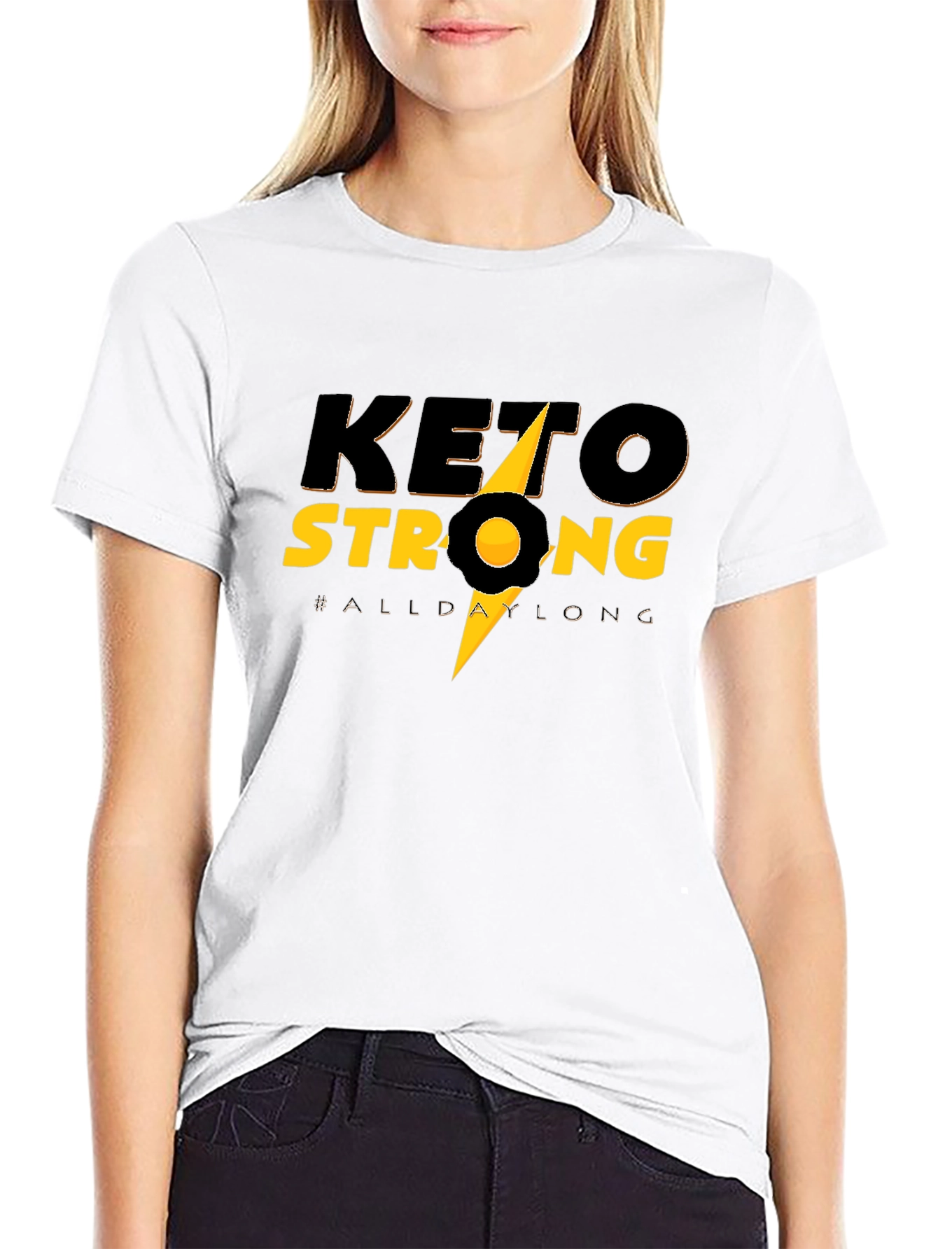 Keto Strong Black Tee - All Day Long