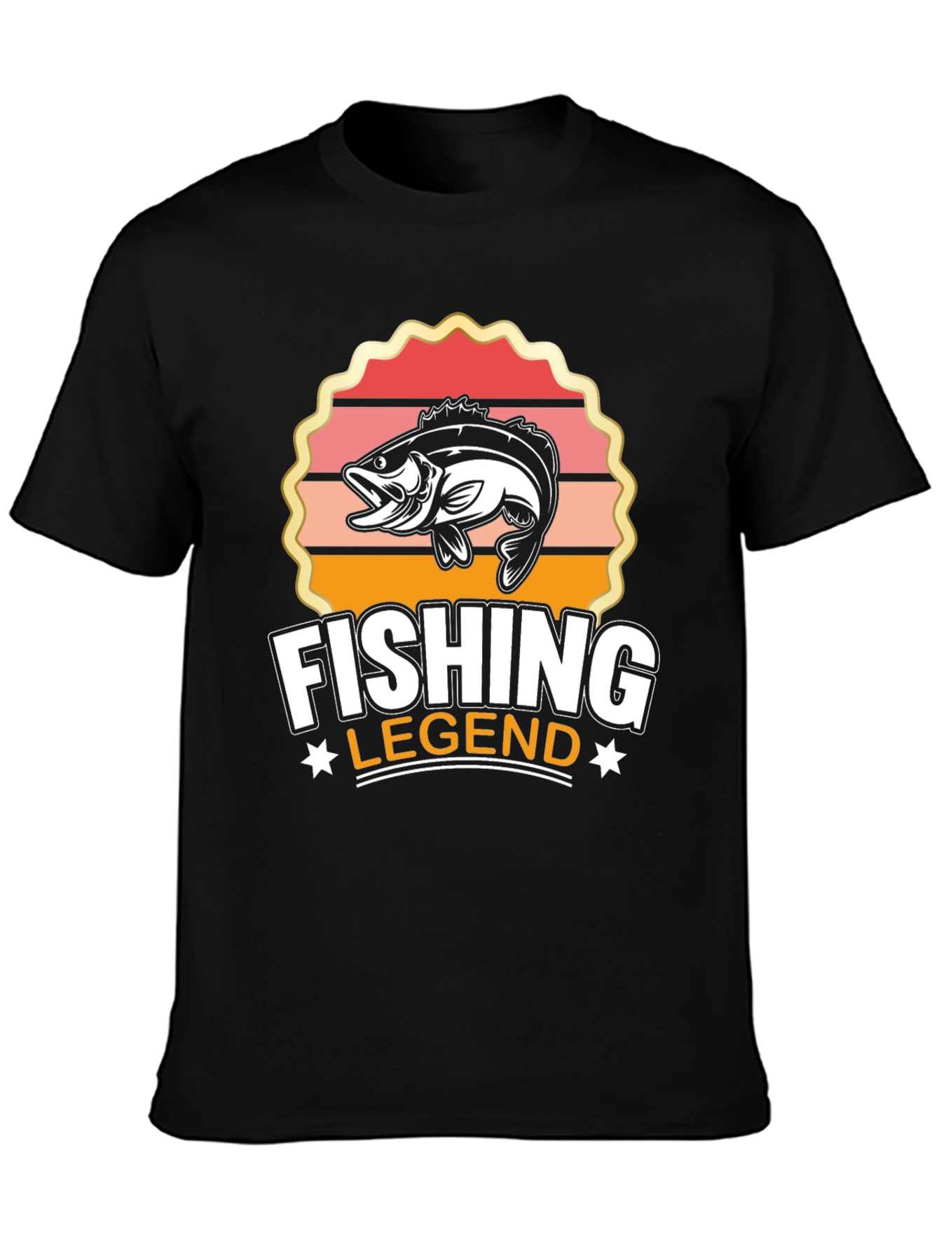 Fishing Legend Graphic Tee - Black