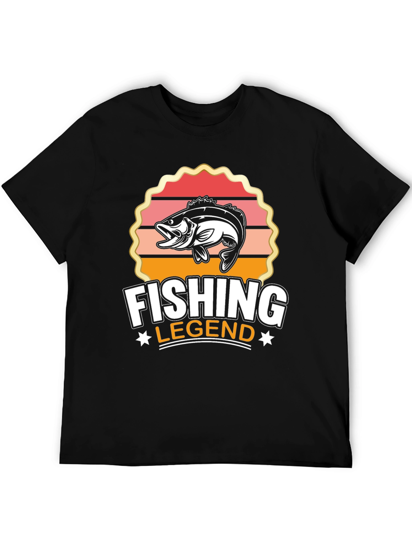Fishing Legend Graphic Tee - Black