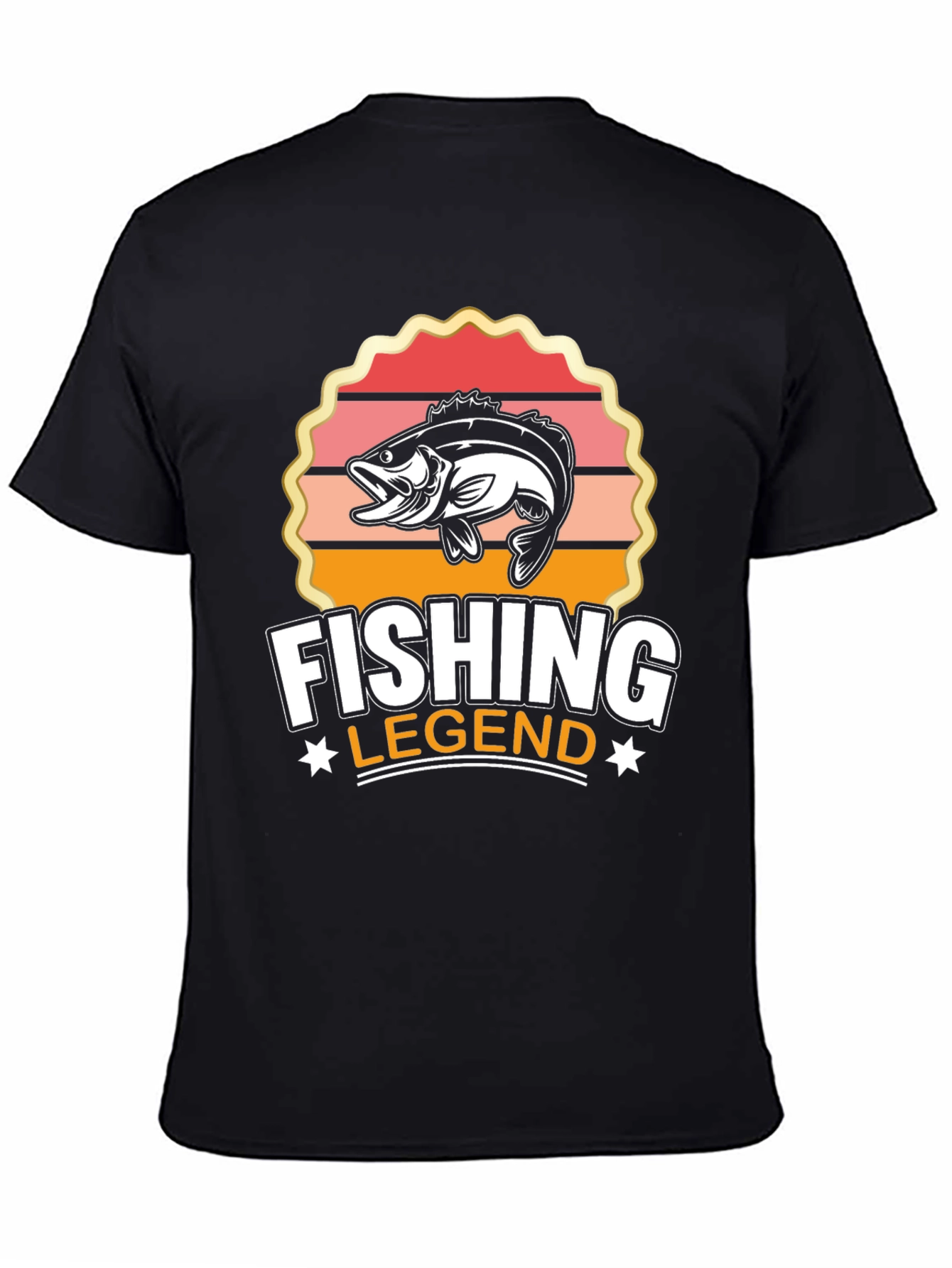 Fishing Legend Graphic Tee - Black