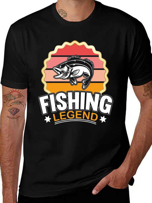 Fishing Legend Graphic Tee - Black