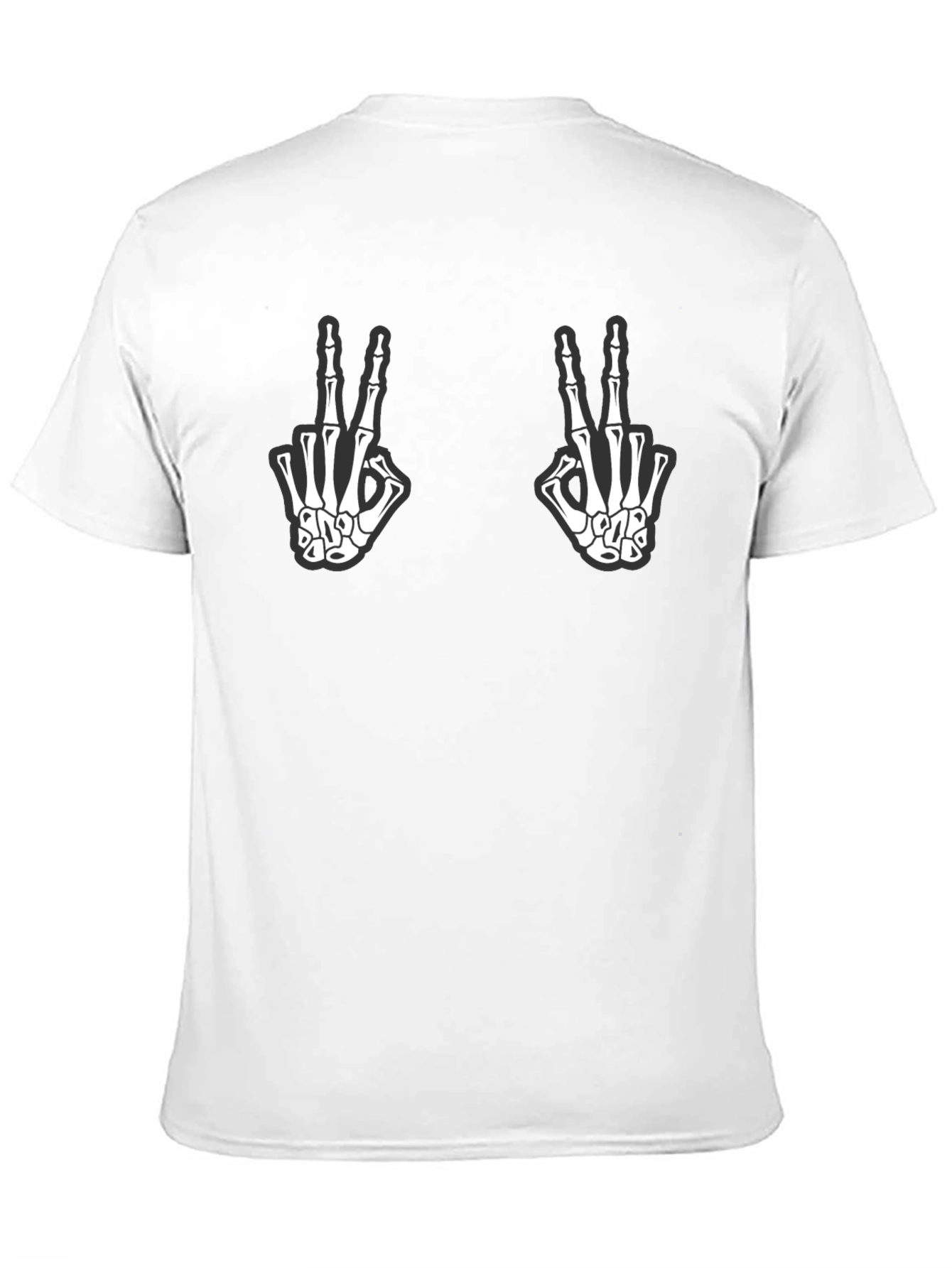 Skeleton Hand Peace Sign Graphic T-Shirt