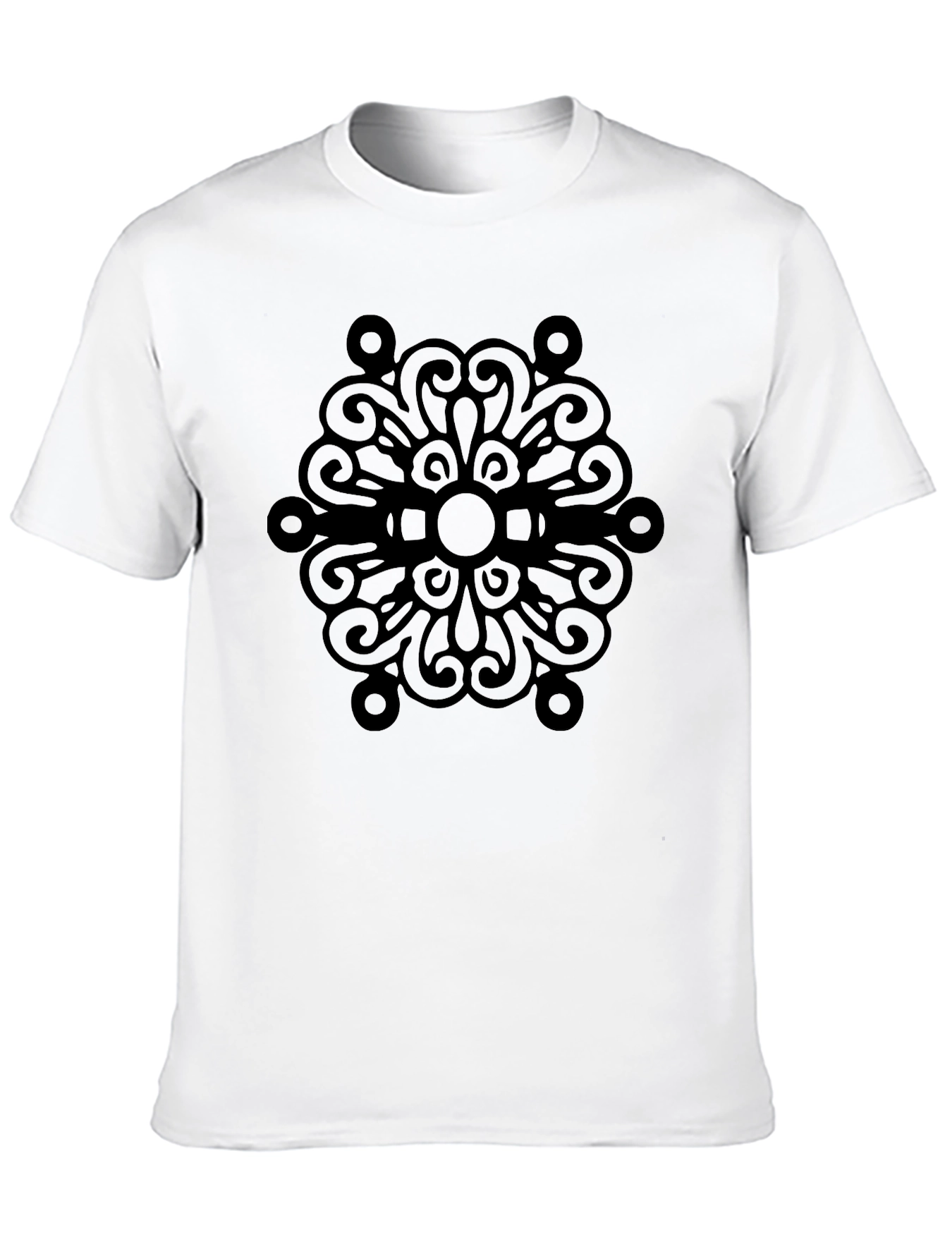 Black T-Shirt with Mandala Design