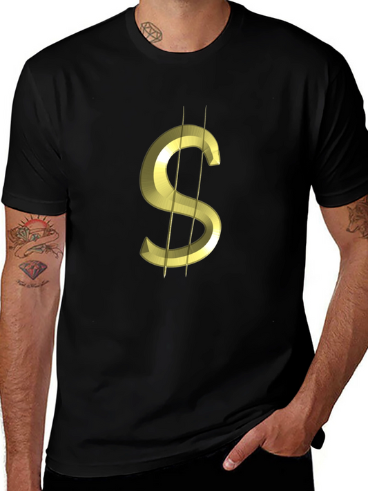 Golden Dollar Sign Black T-Shirt