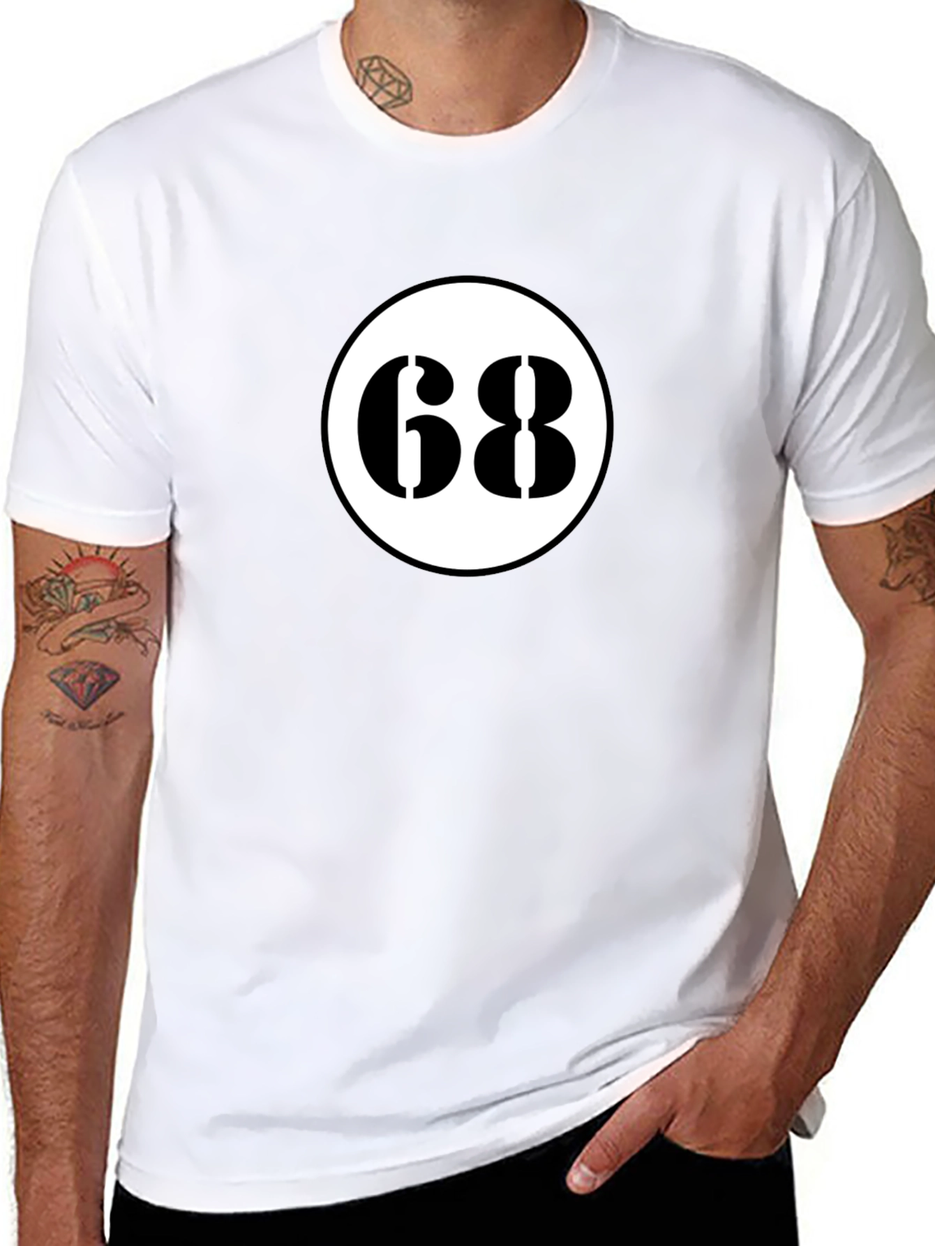 Retro 68 Racer Tee - Black Cotton Blend Shirt