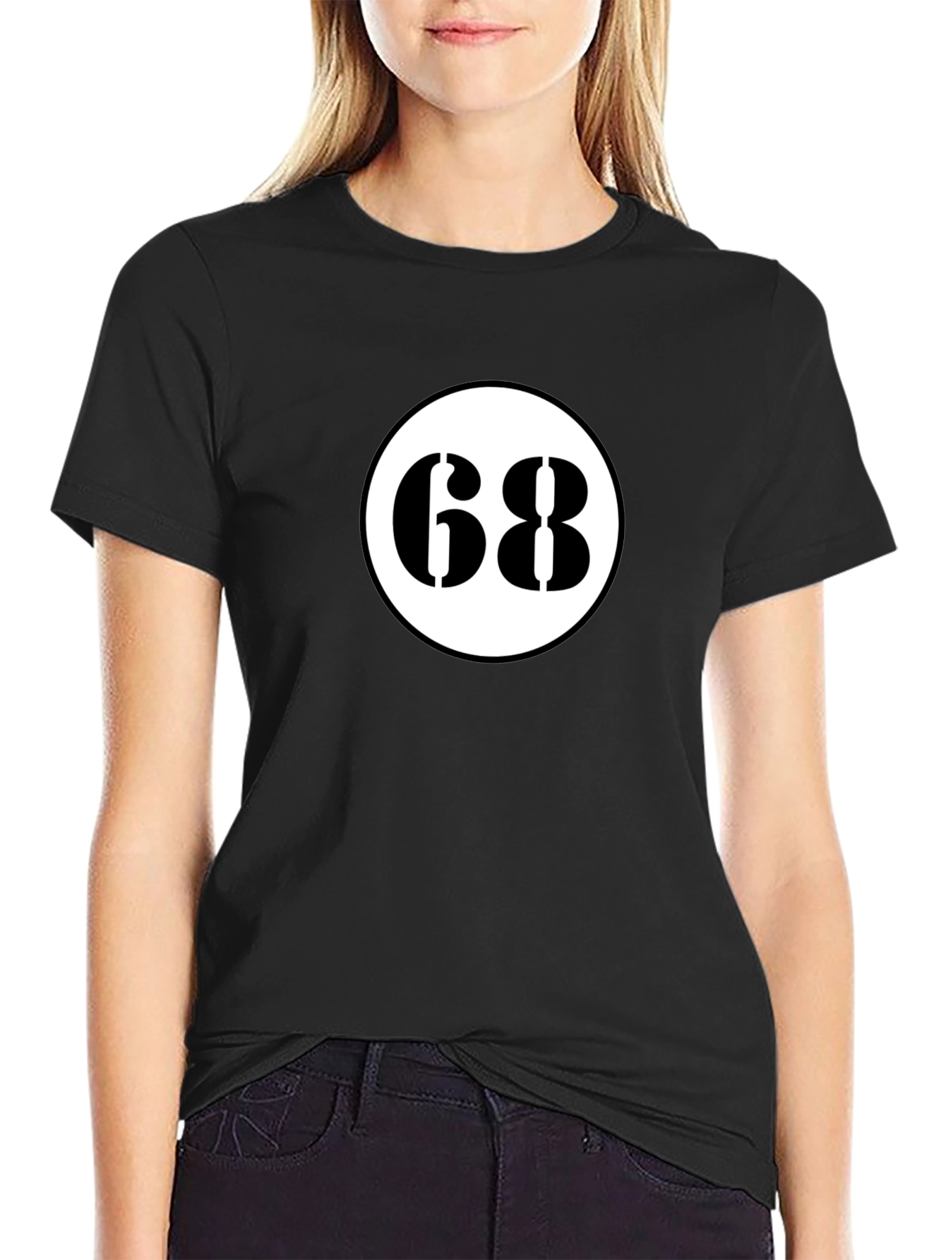 Retro 68 Racer Tee - Black Cotton Blend Shirt
