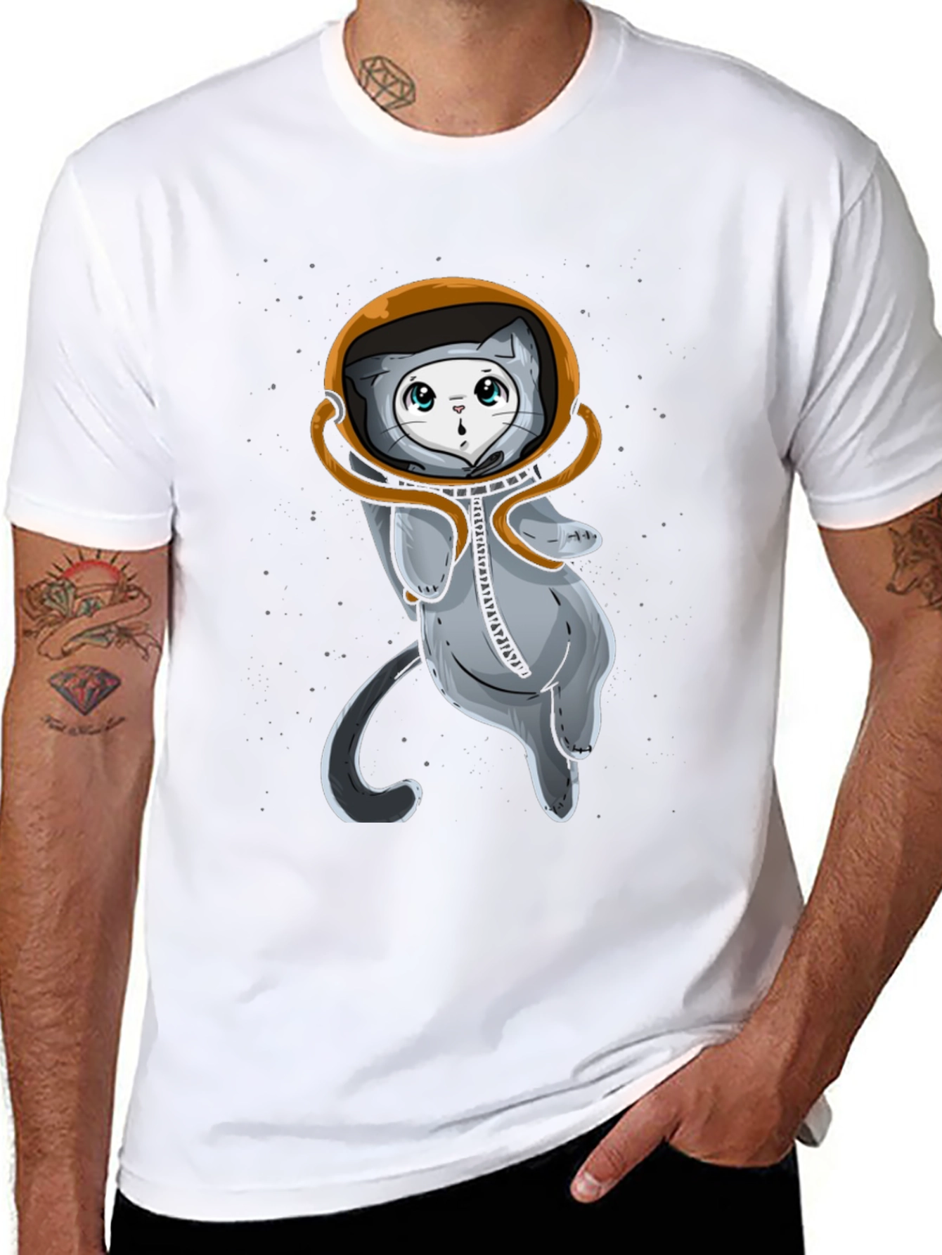 Astronaut Cat T-Shirt - Space Kitten Tee