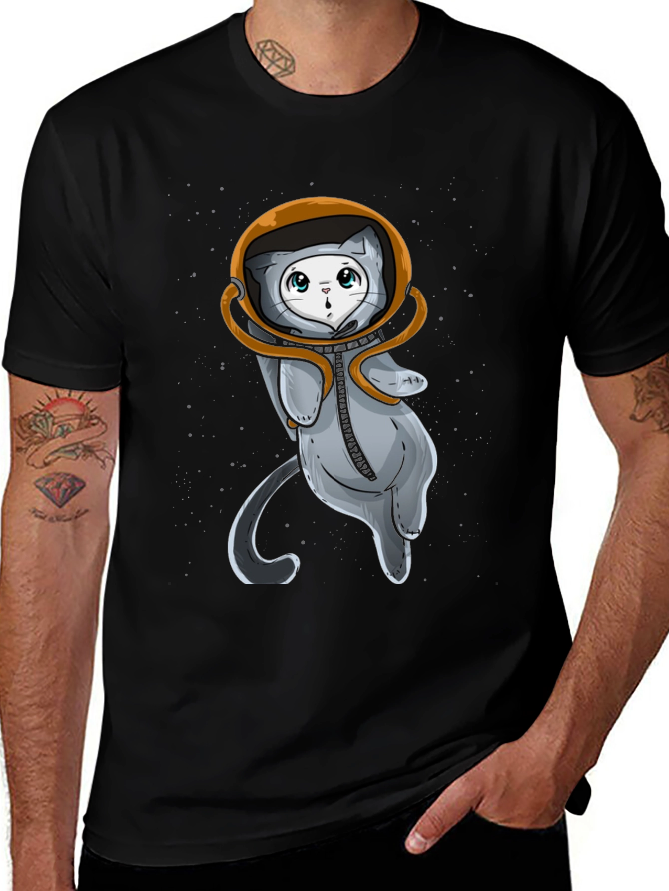 Astronaut Cat T-Shirt - Space Kitten Tee