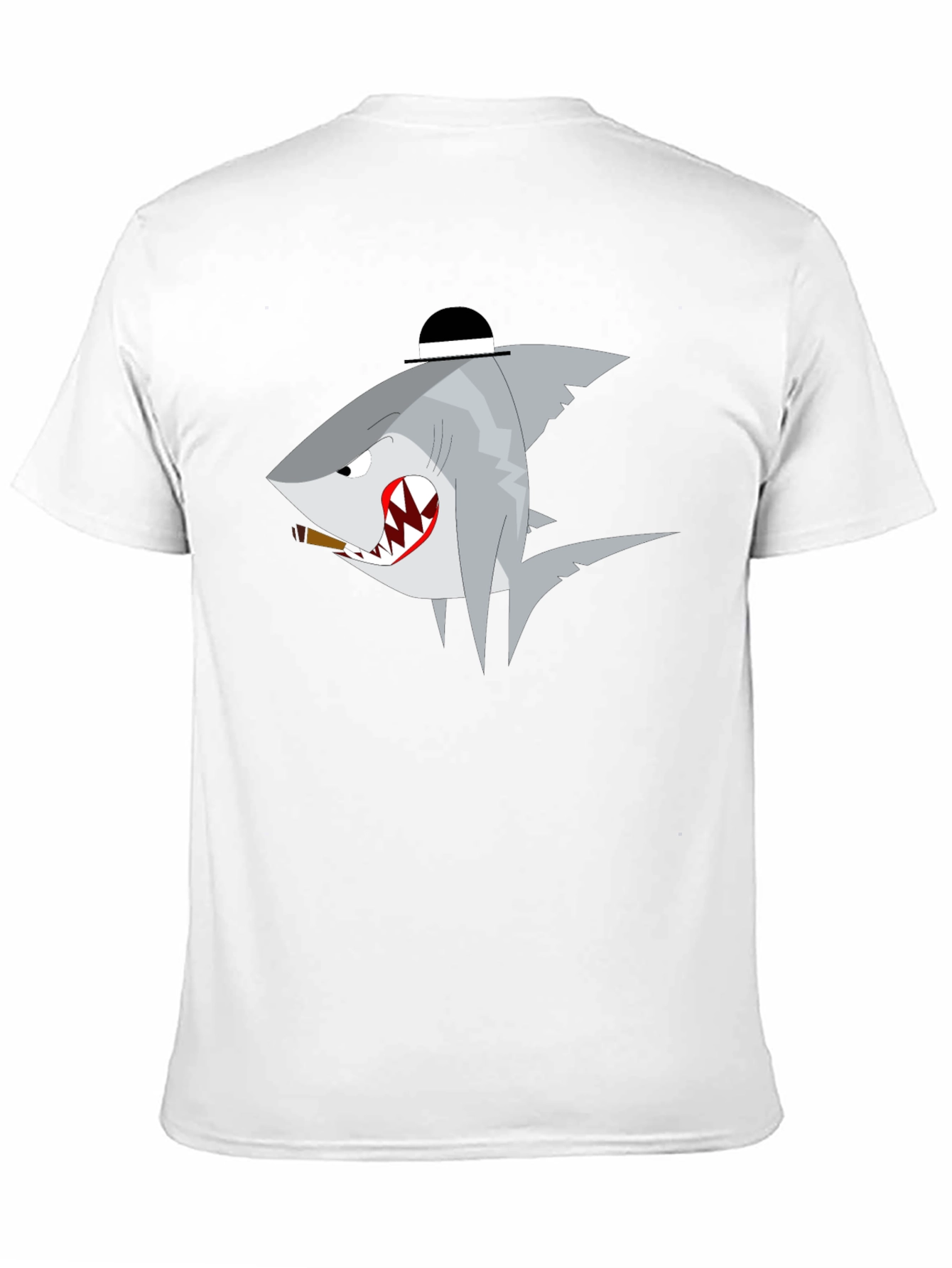 Shark with Hat Graphic T-Shirt - Novelty Tee