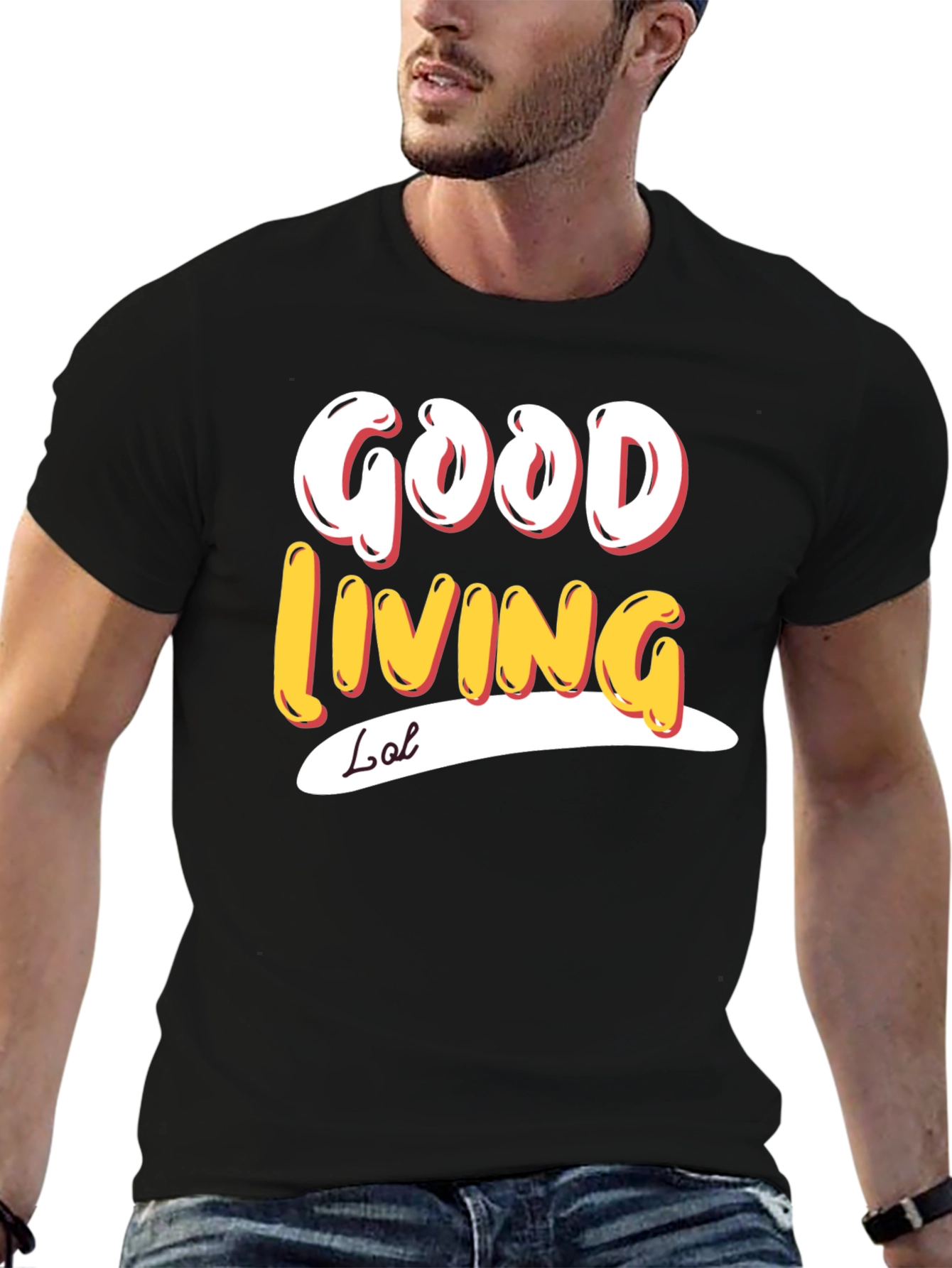 Good Living Tee - Stylish Graphic Print T-Shirt