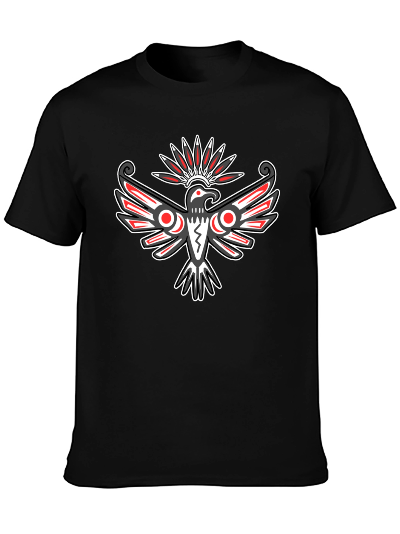 Tribal Eagle Graphic Tee - Bold Black T-Shirt