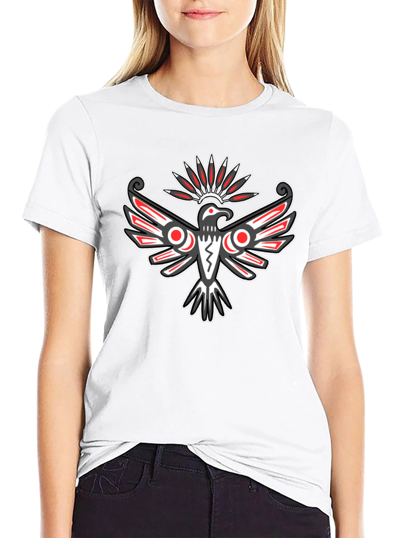 Tribal Eagle Graphic Tee - Bold Black T-Shirt