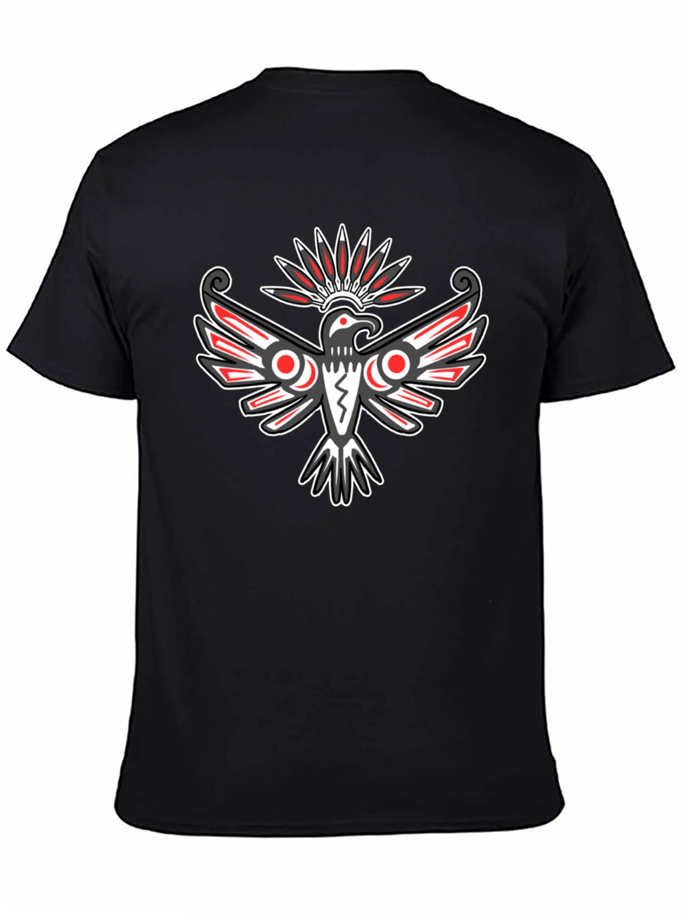 Tribal Eagle Graphic Tee - Bold Black T-Shirt