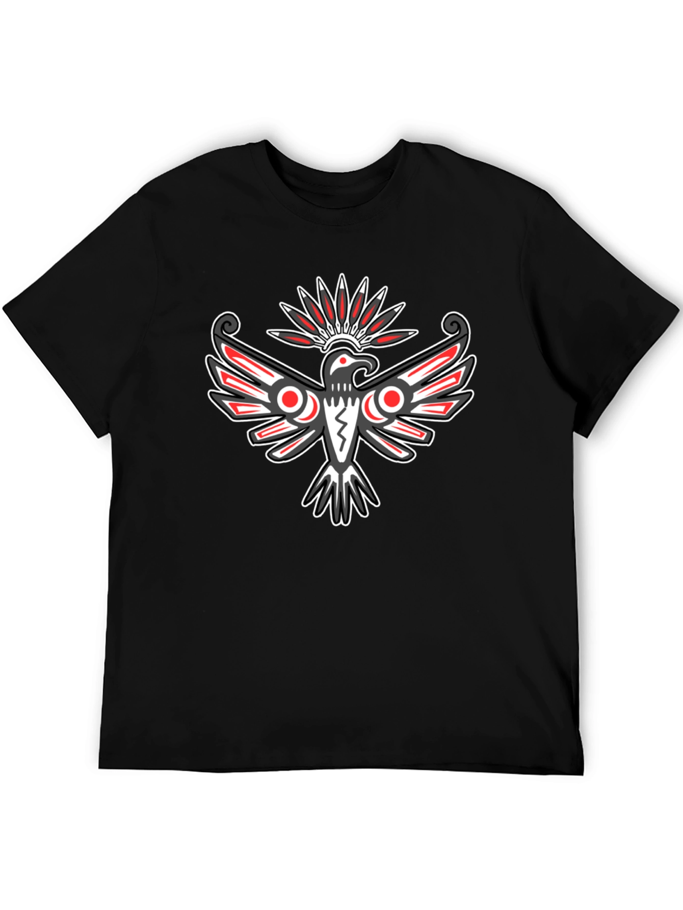 Tribal Eagle Graphic Tee - Bold Black T-Shirt
