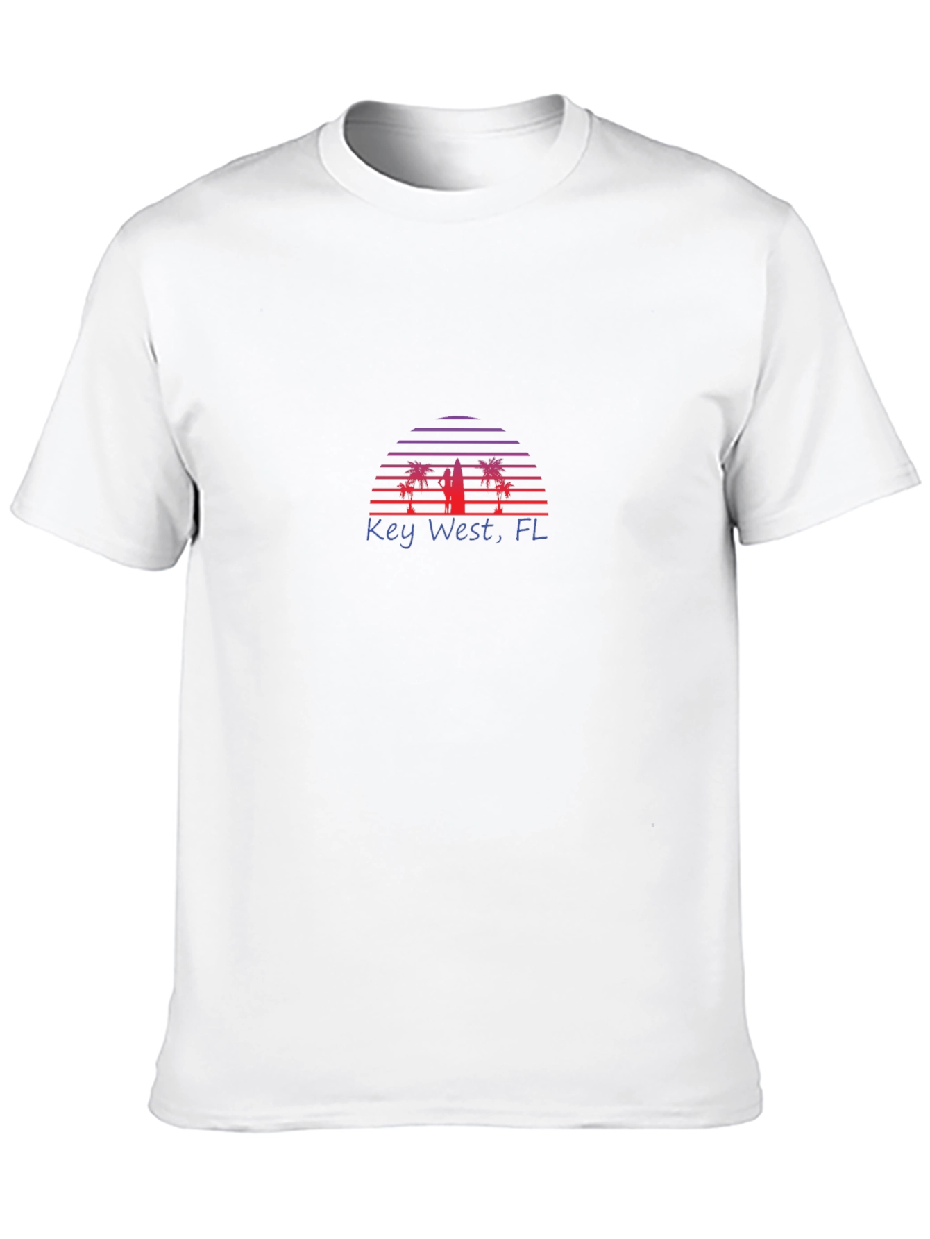 Key West FL T-Shirt Surfboard Palm Sunset