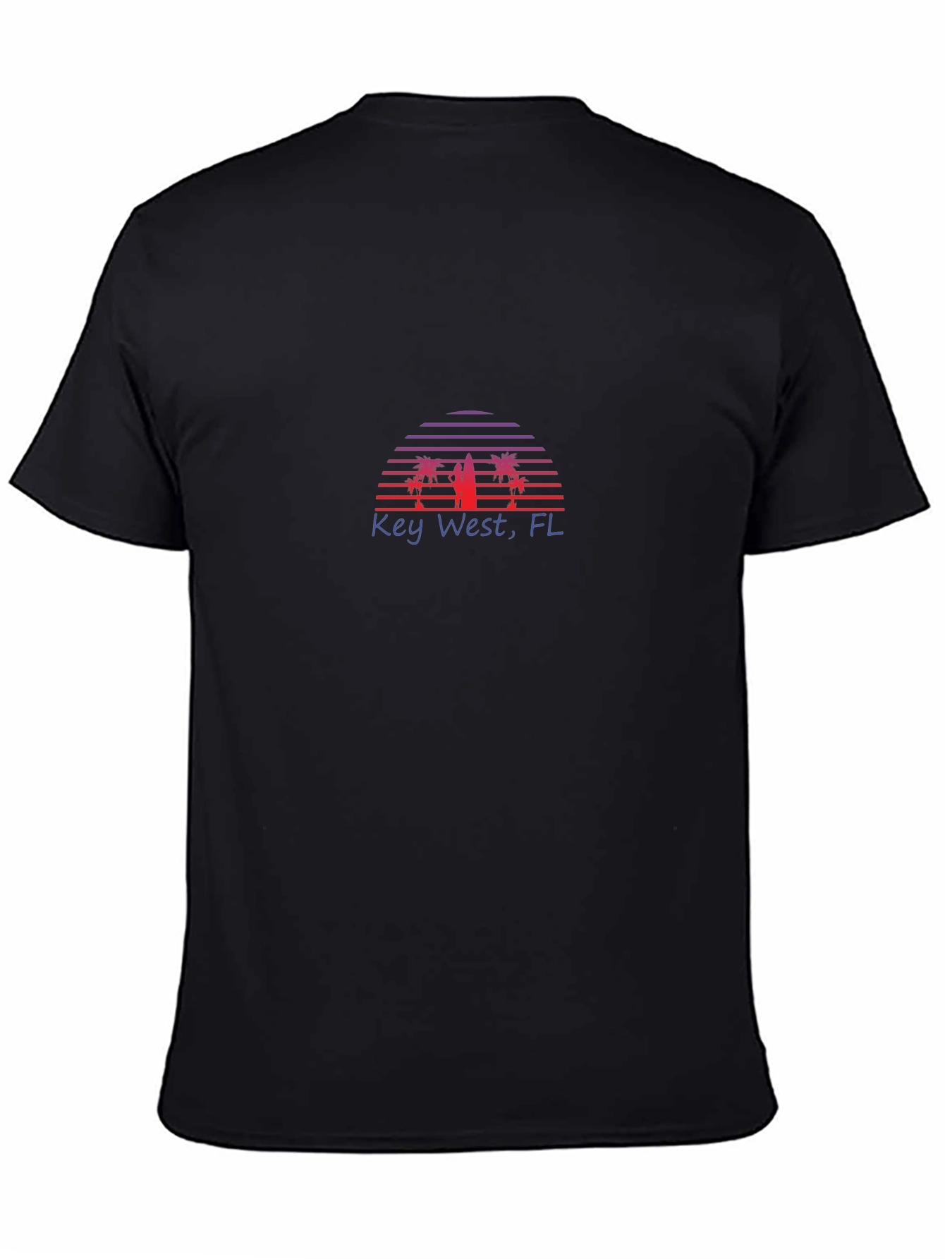 Key West FL T-Shirt Surfboard Palm Sunset