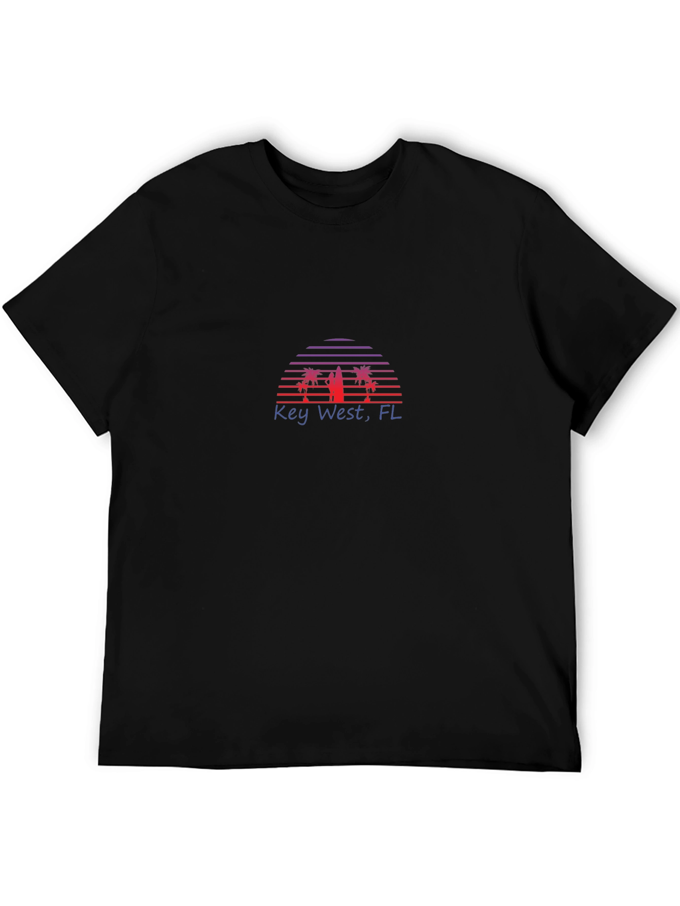 Key West FL T-Shirt Surfboard Palm Sunset