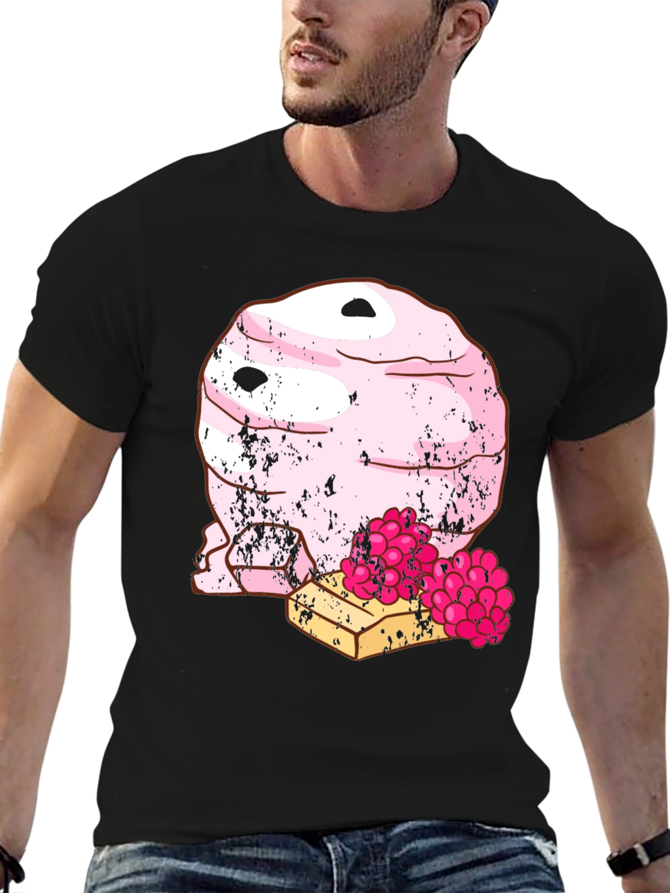 Funny Pink Ice Cream Dessert Graphic T-Shirt