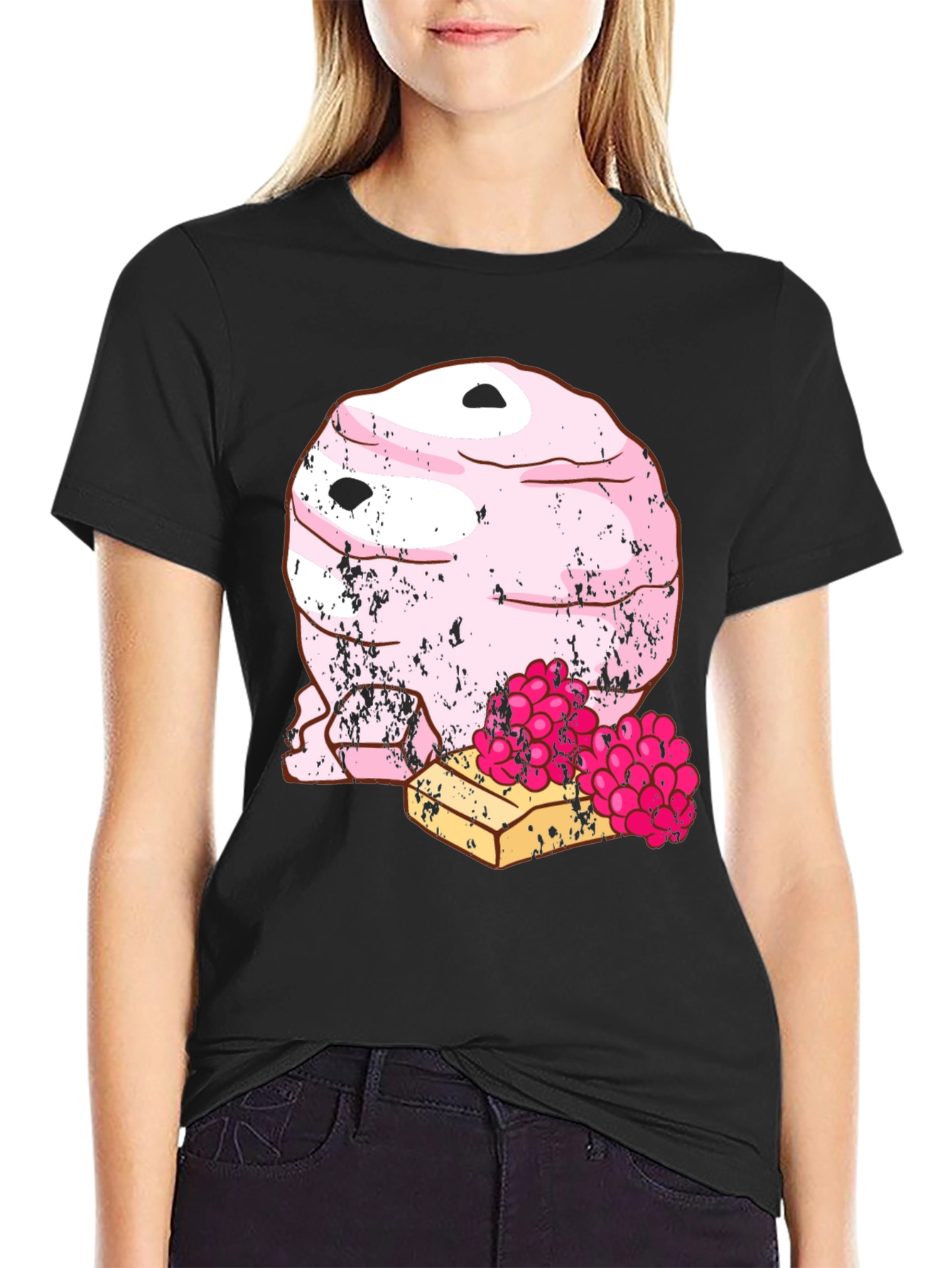 Funny Pink Ice Cream Dessert Graphic T-Shirt