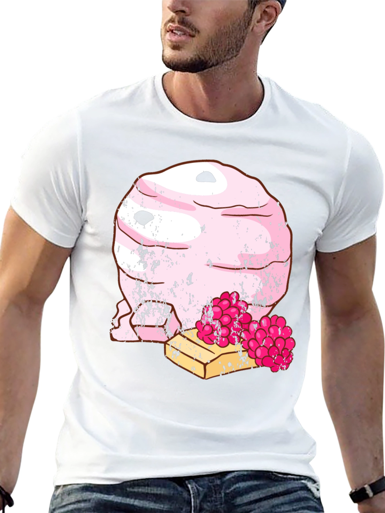 Funny Pink Ice Cream Dessert Graphic T-Shirt