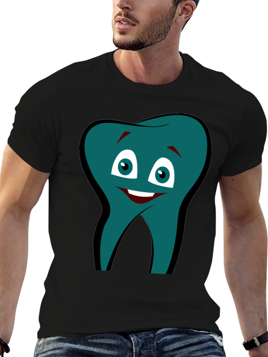 Funny Tooth Graphic Tee - Black Cotton Comfort