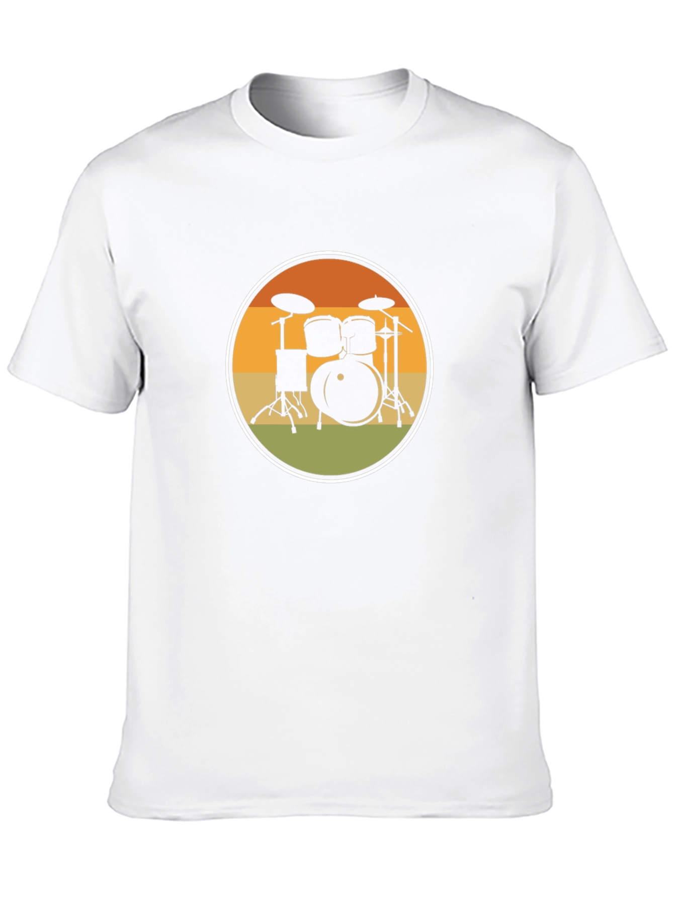 Drum Set T-Shirt: Retro Sunset Music Tee