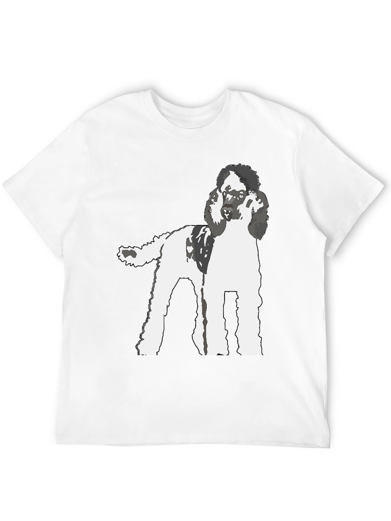 Poodle Graphic T-Shirt - Black Cotton Blend