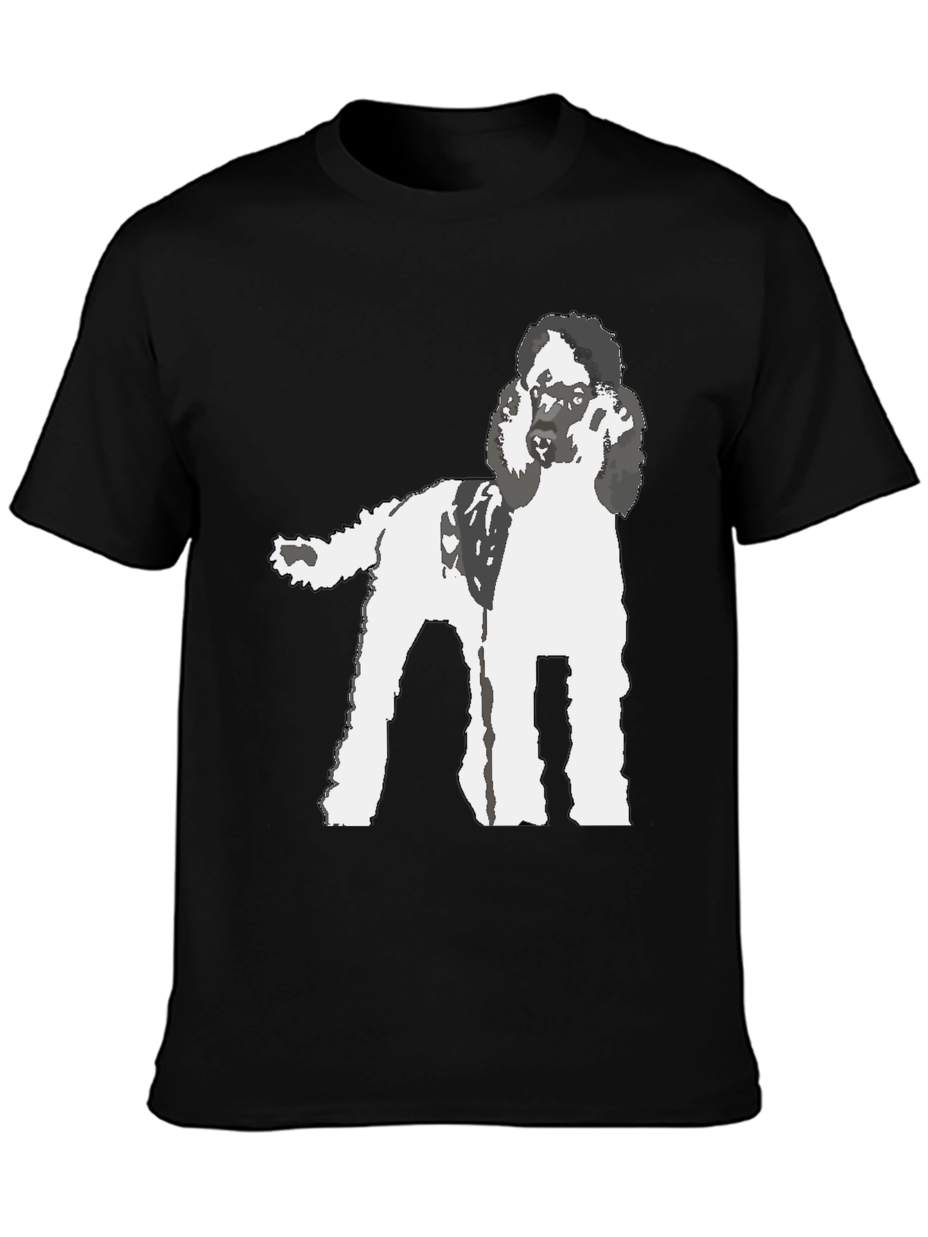 Poodle Graphic T-Shirt - Black Cotton Blend