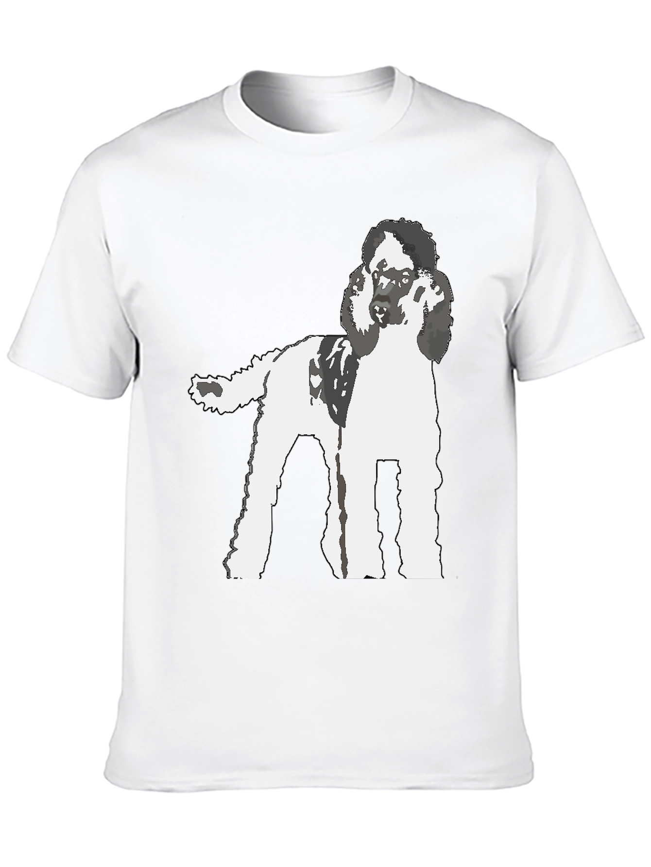 Poodle Graphic T-Shirt - Black Cotton Blend