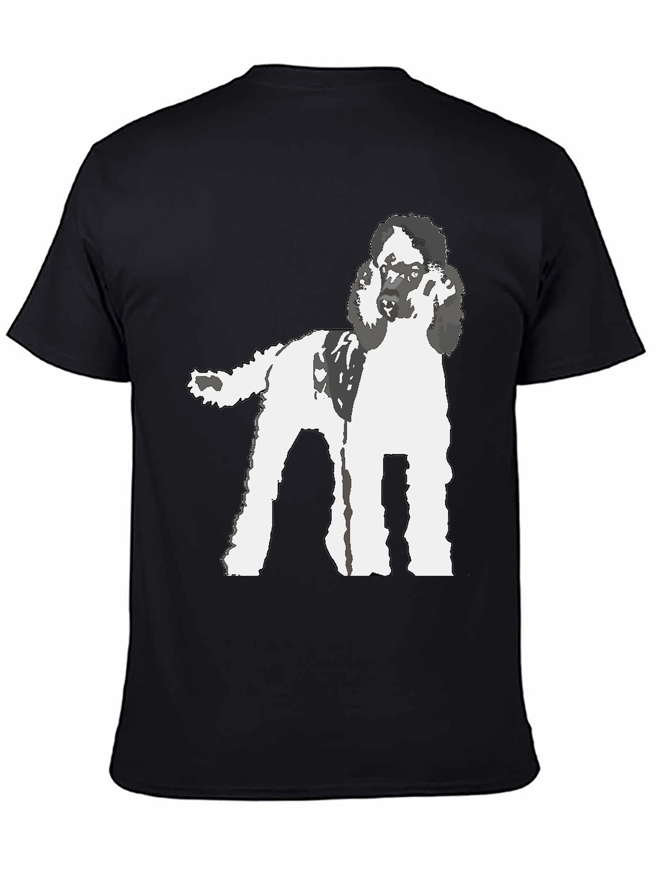 Poodle Graphic T-Shirt - Black Cotton Blend