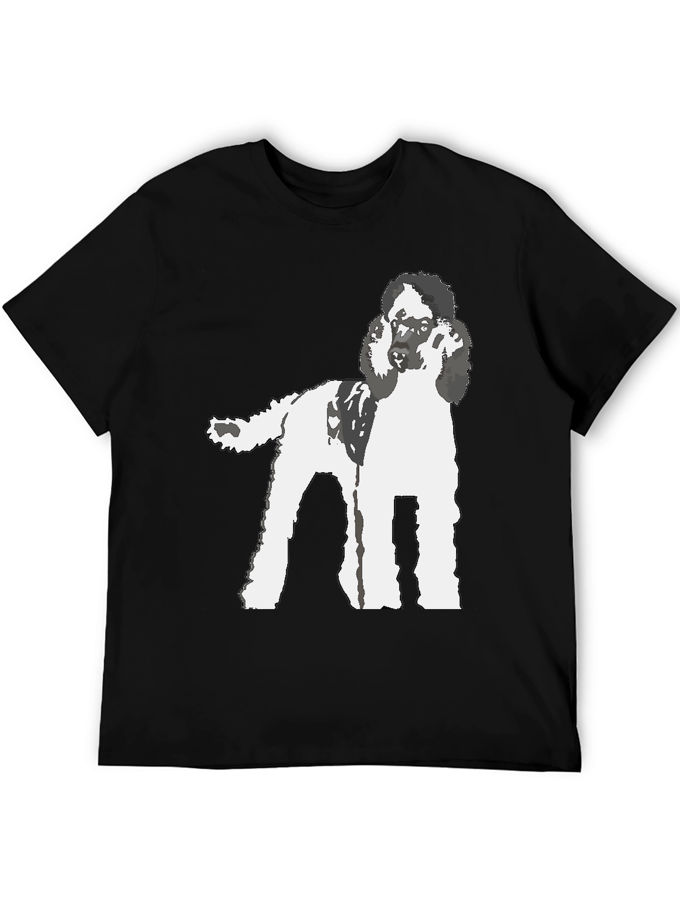 Poodle Graphic T-Shirt - Black Cotton Blend