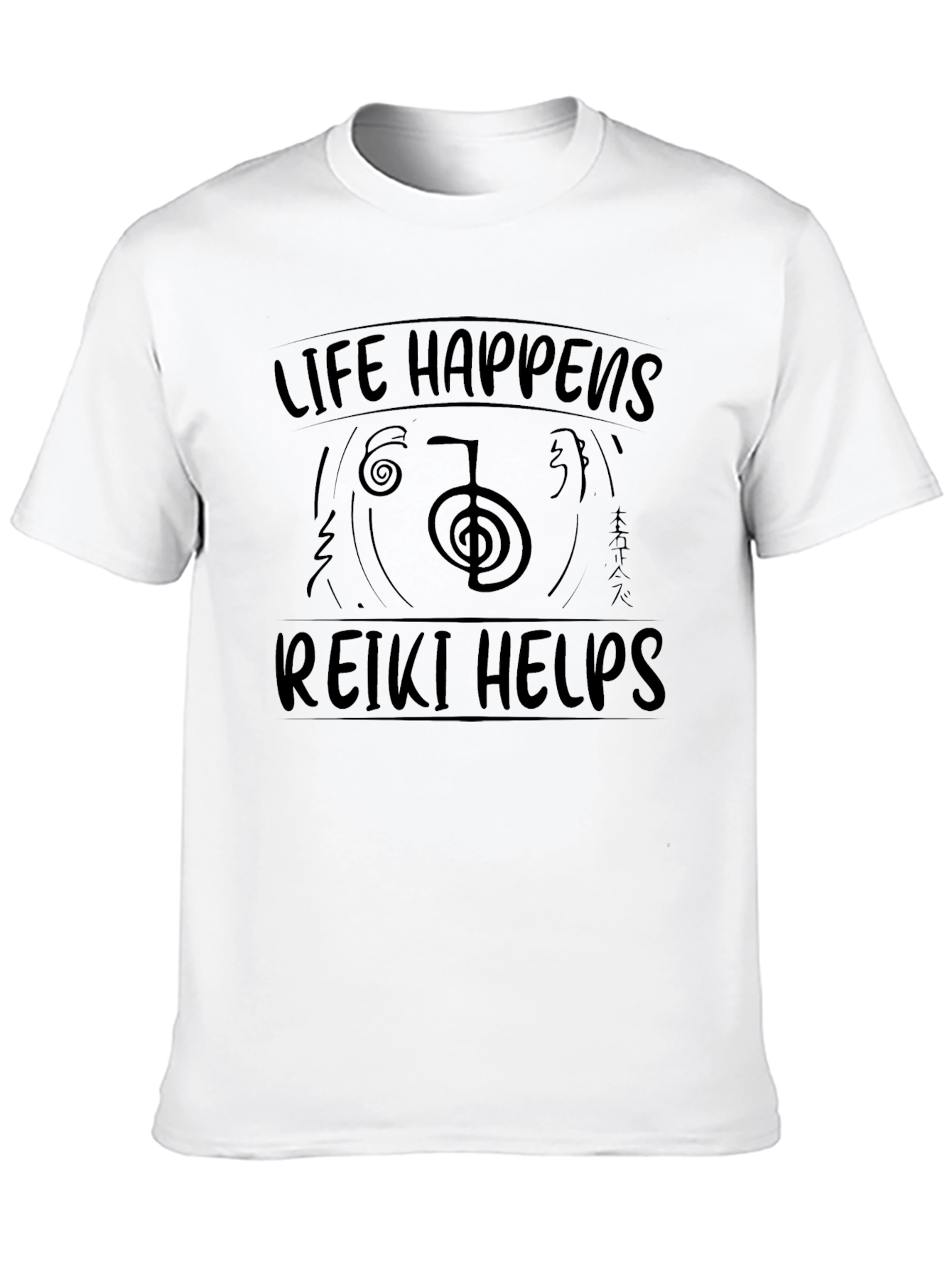 Life Happens Reiki Helps Black T-Shirt