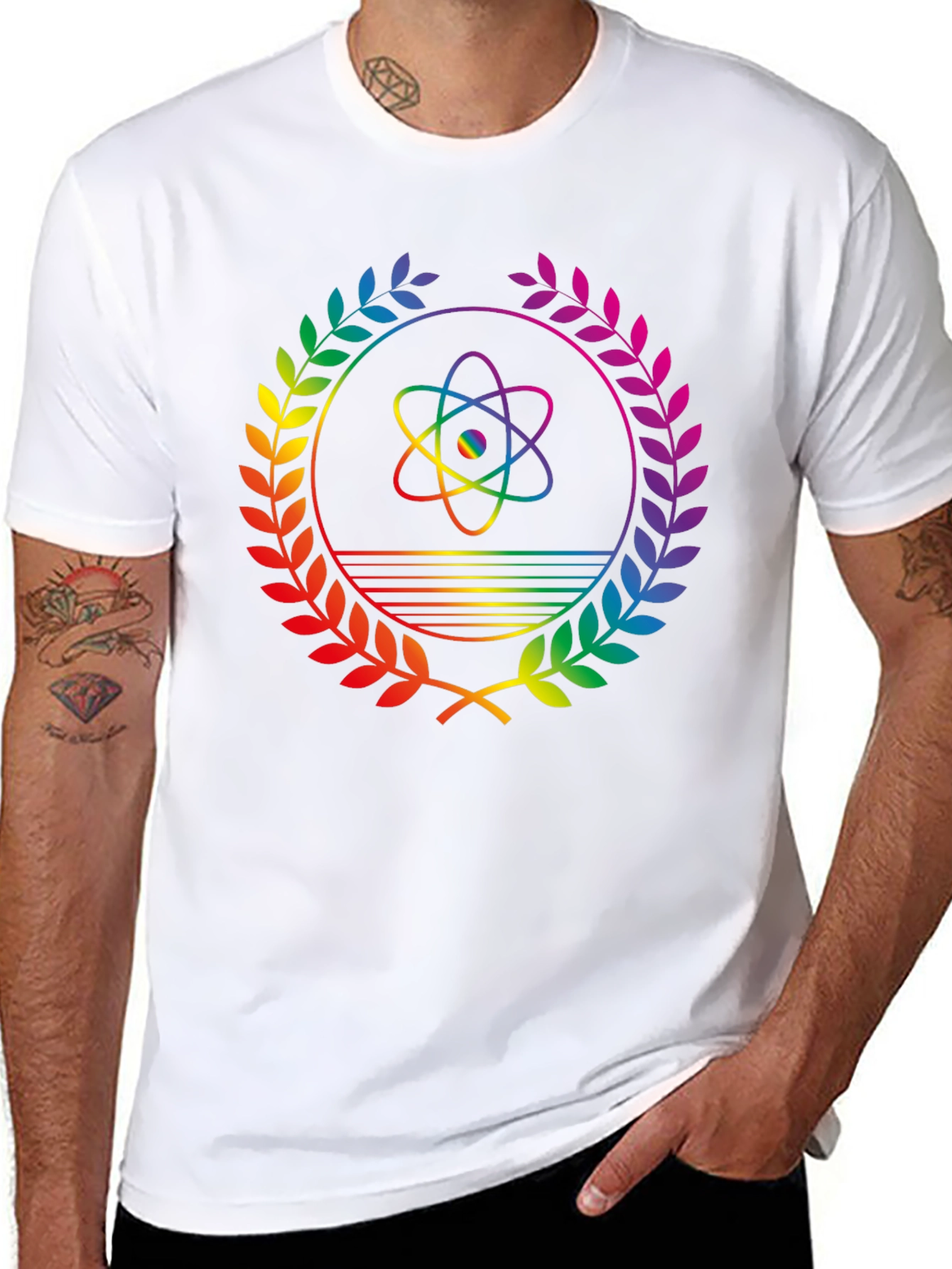 Rainbow Atom Science T-Shirt - Pride Graphic Tee