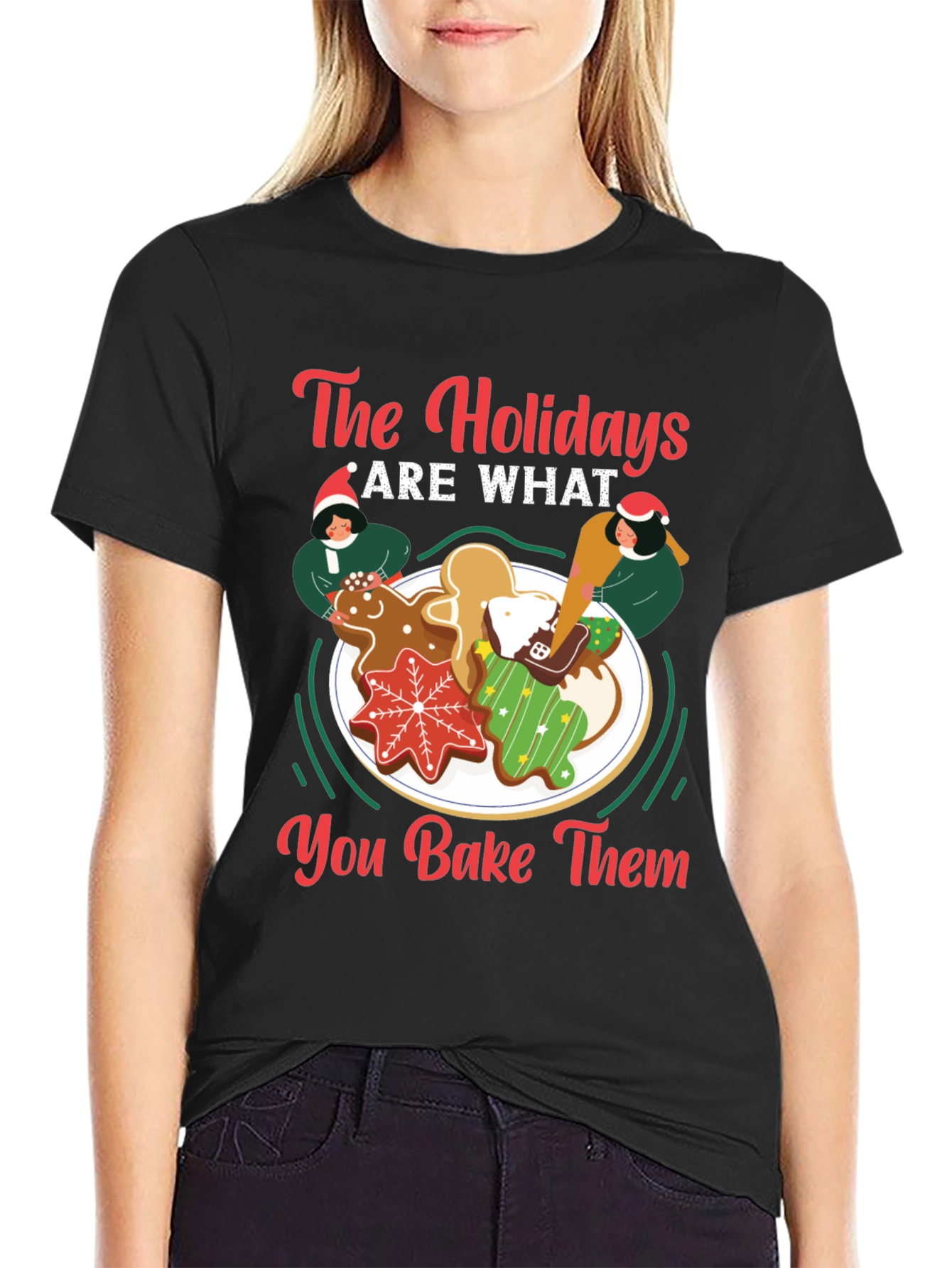 Festive Holiday Baking T-Shirt - Christmas Cookies Design