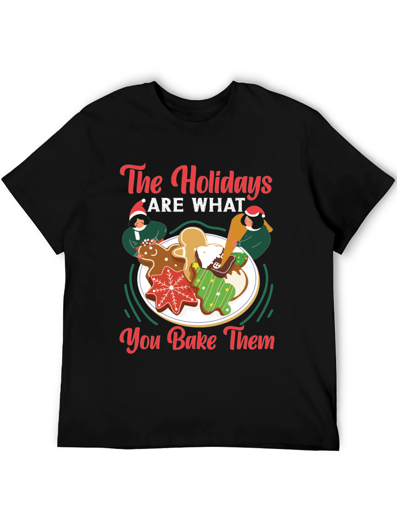Festive Holiday Baking T-Shirt - Christmas Cookies Design