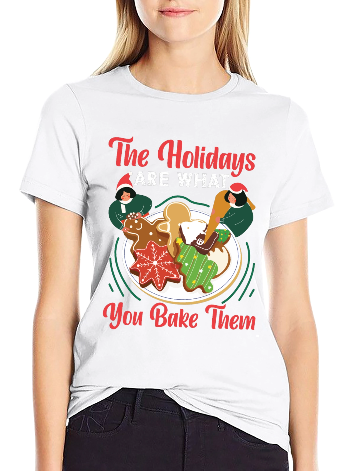 Festive Holiday Baking T-Shirt - Christmas Cookies Design