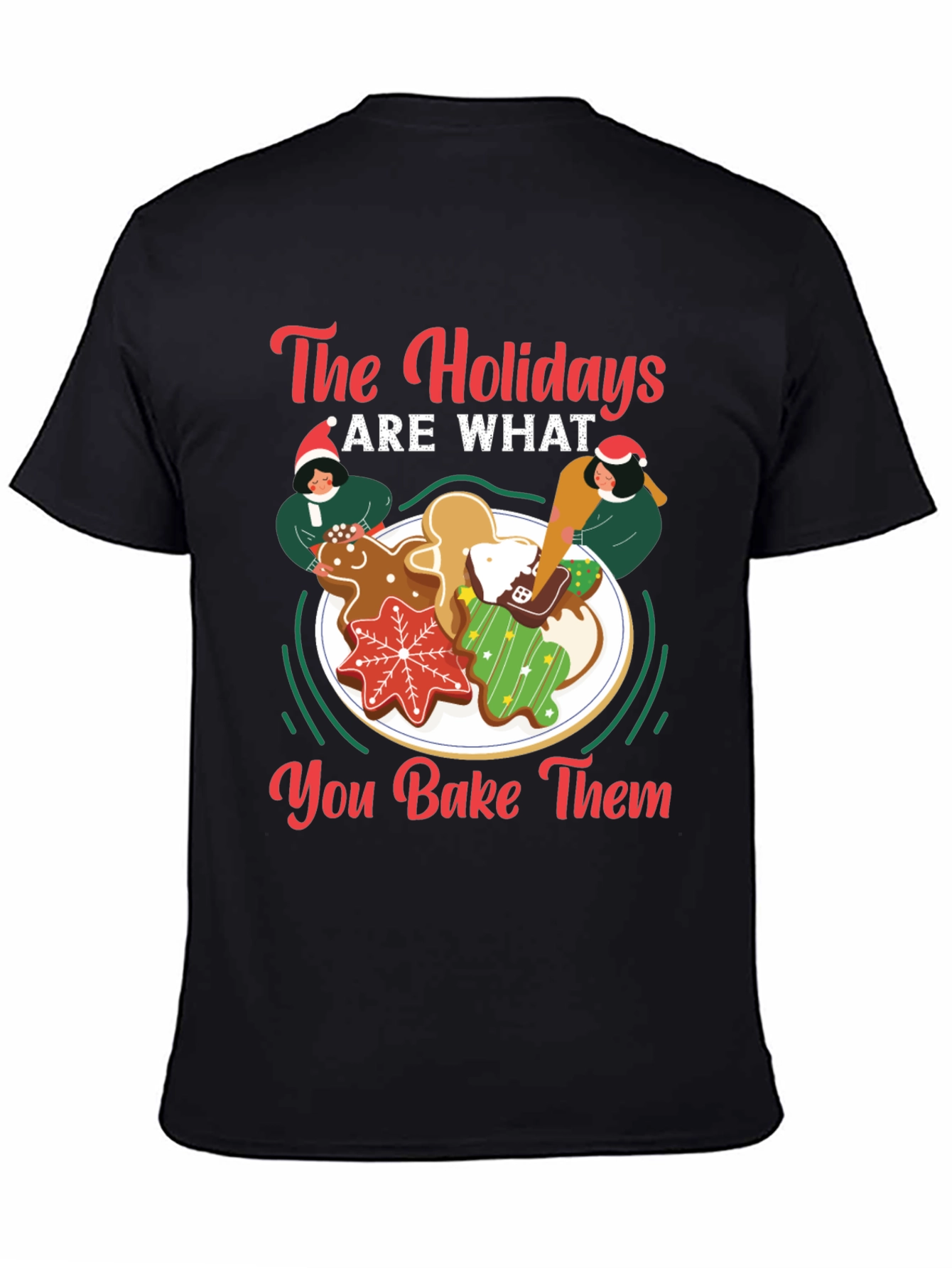 Festive Holiday Baking T-Shirt - Christmas Cookies Design