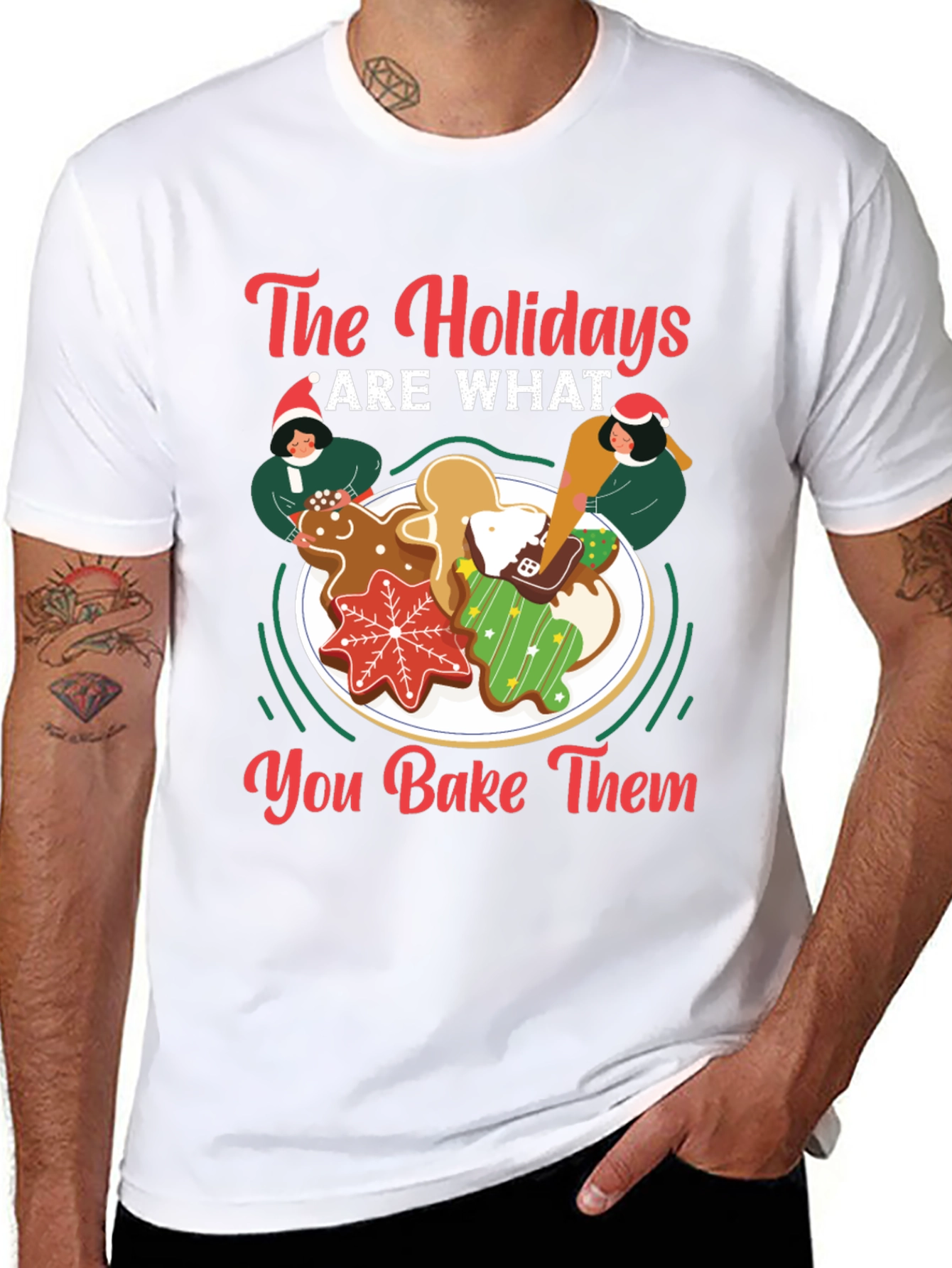 Festive Holiday Baking T-Shirt - Christmas Cookies Design