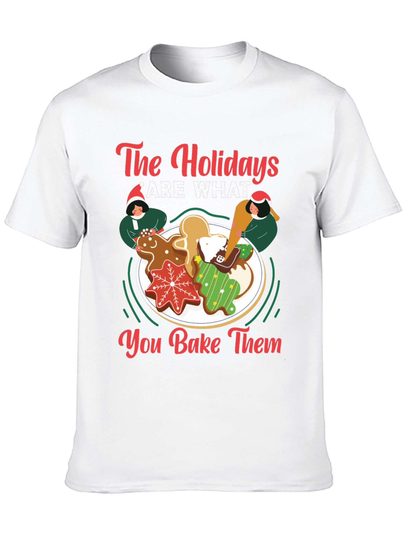 Festive Holiday Baking T-Shirt - Christmas Cookies Design